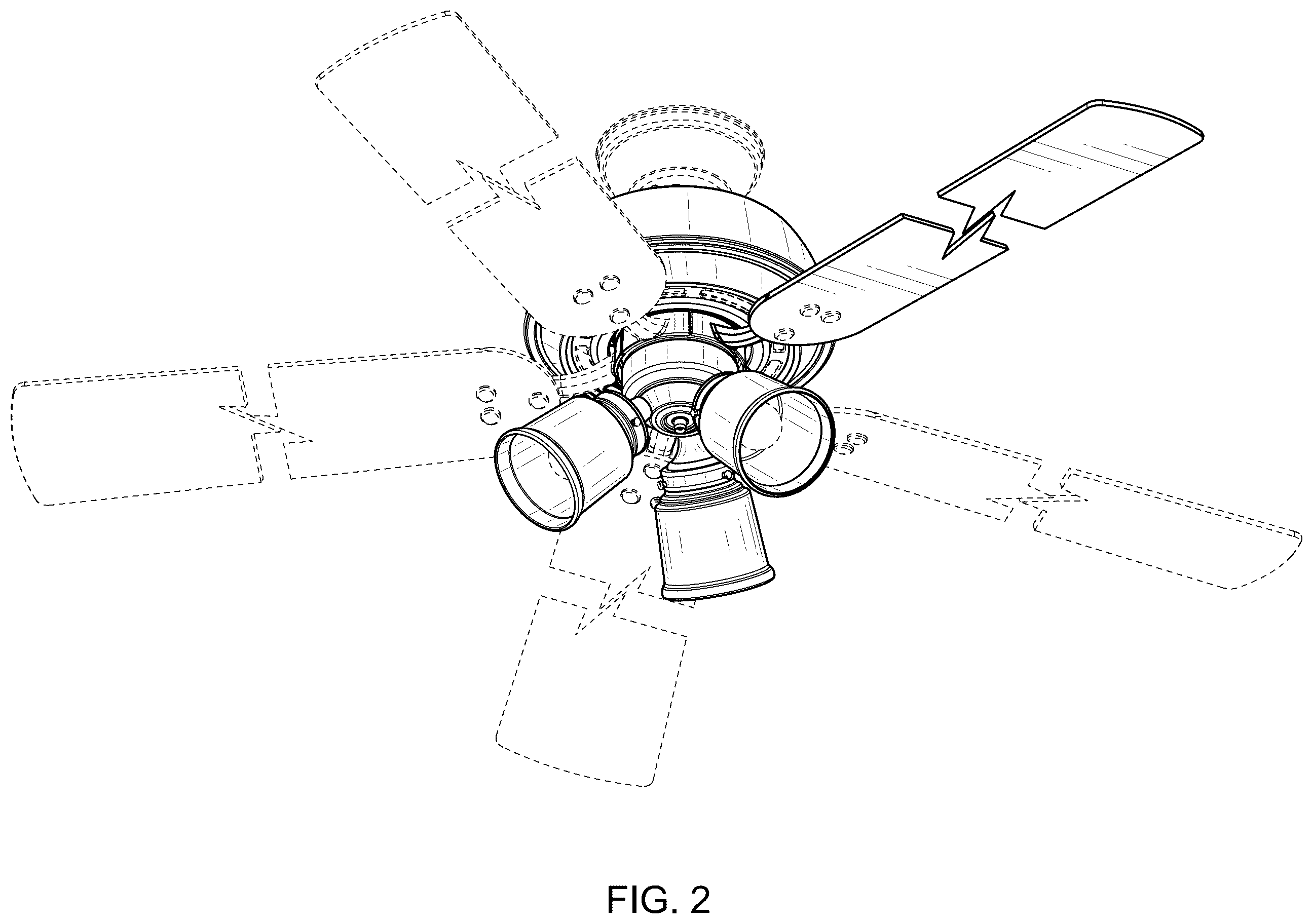 Patent USD1124294 Figure 2 – Ceiling fan