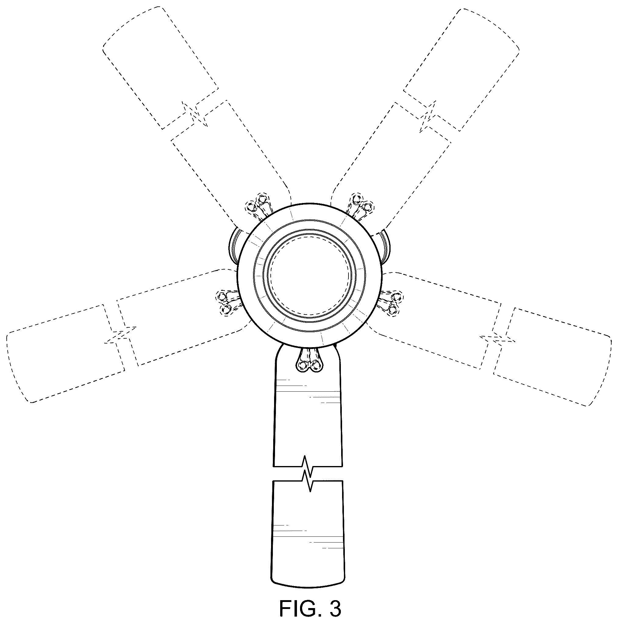 Patent USD1124294 Figure 3 – Ceiling fan