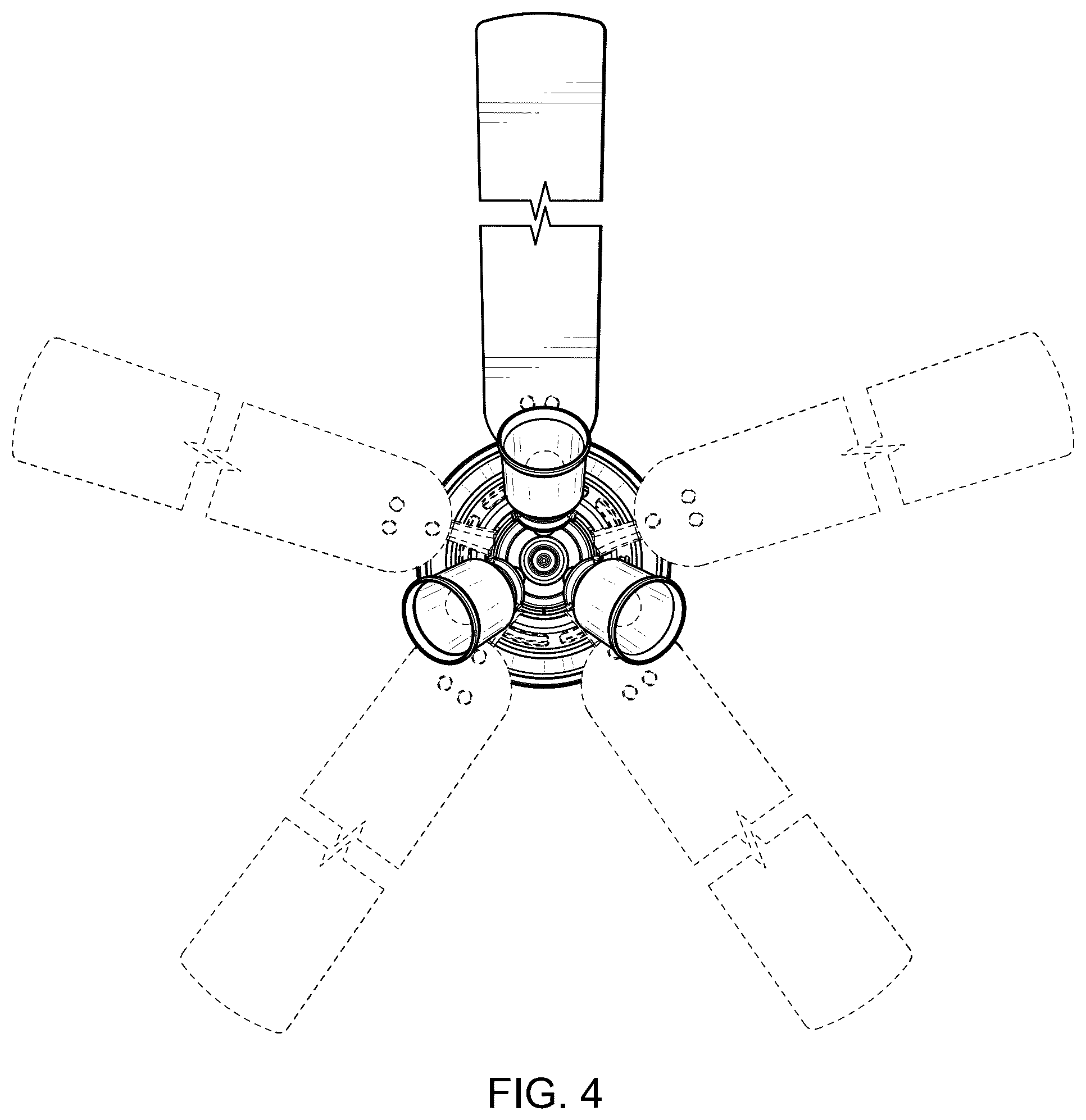 Patent USD1124294 Figure 4 – Ceiling fan