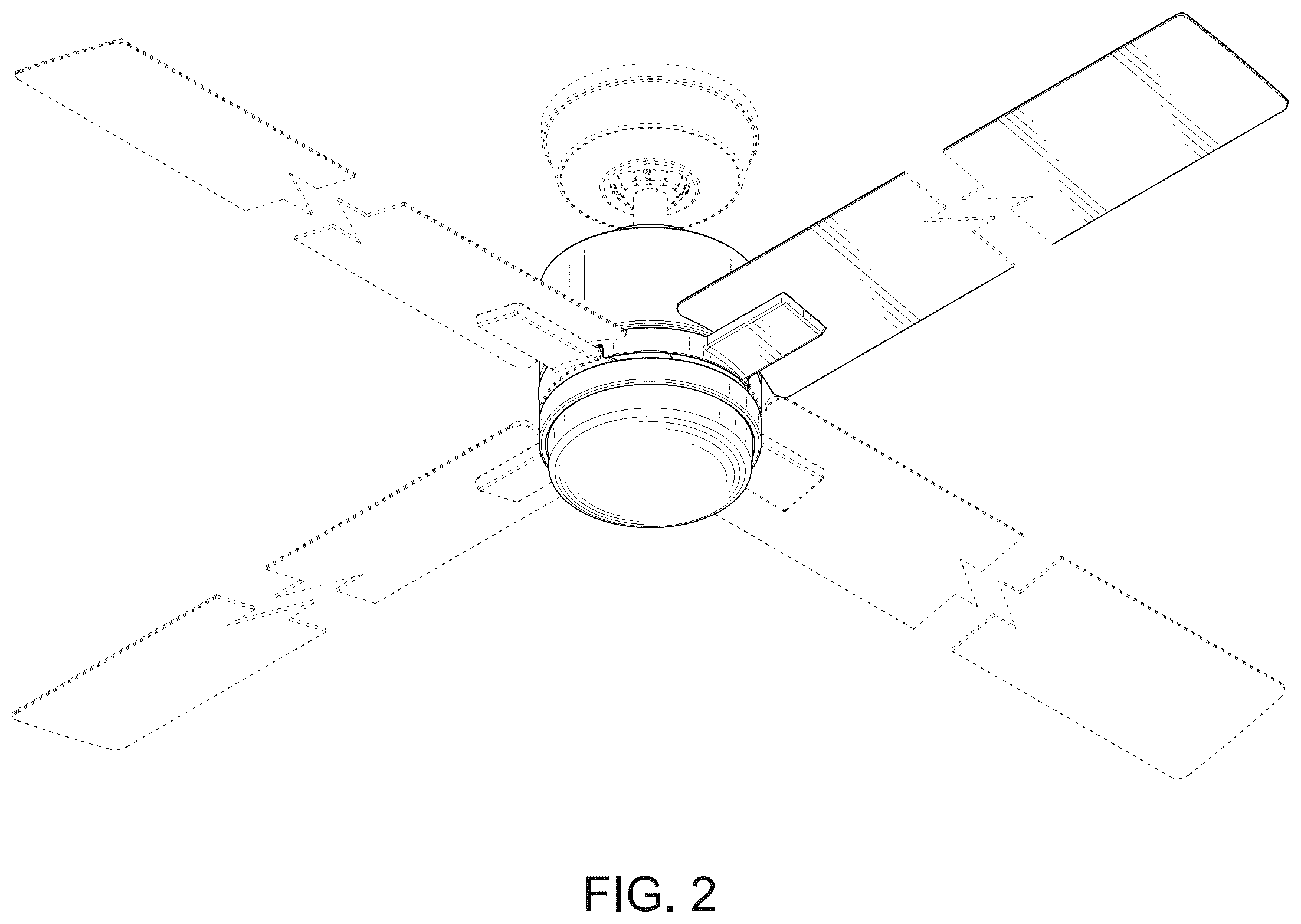Patent USD1124295 Figure 2 – Ceiling fan