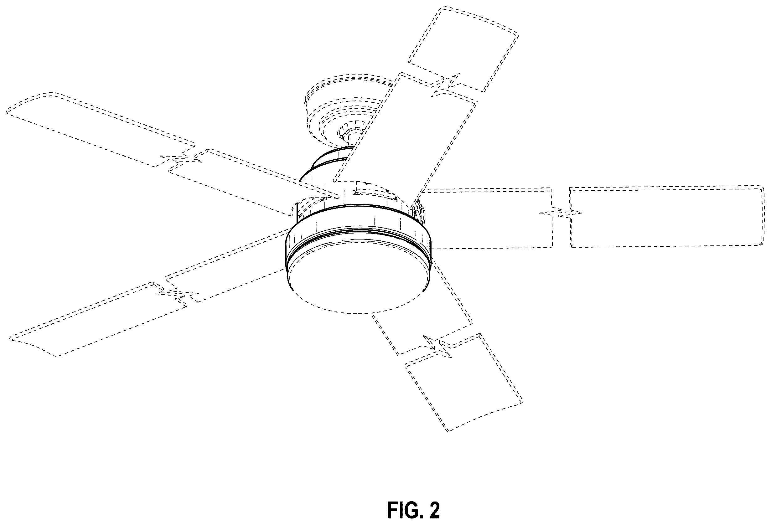 Patent USD1124296 Figure 2 – Ceiling fan
