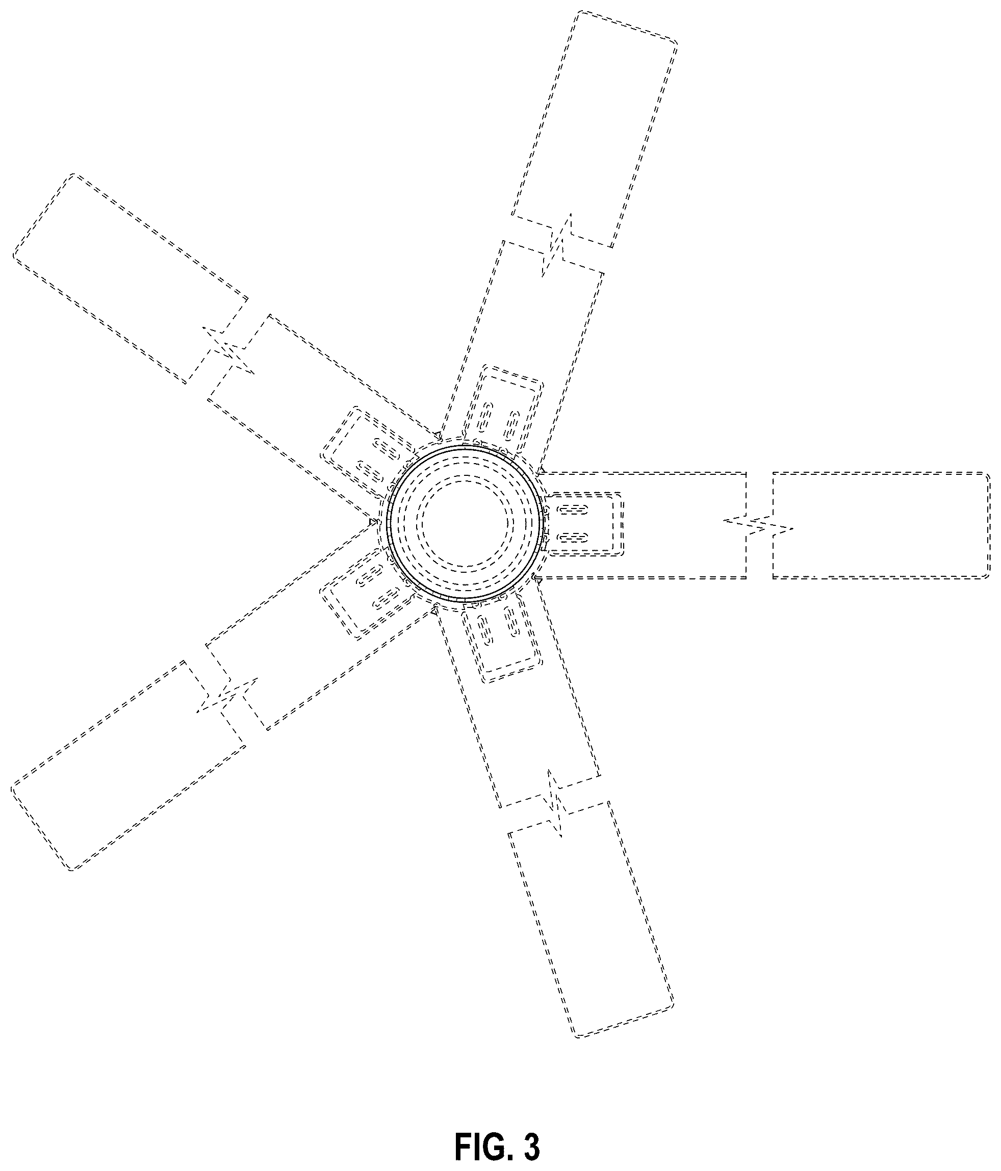 Patent USD1124296 Figure 3 – Ceiling fan