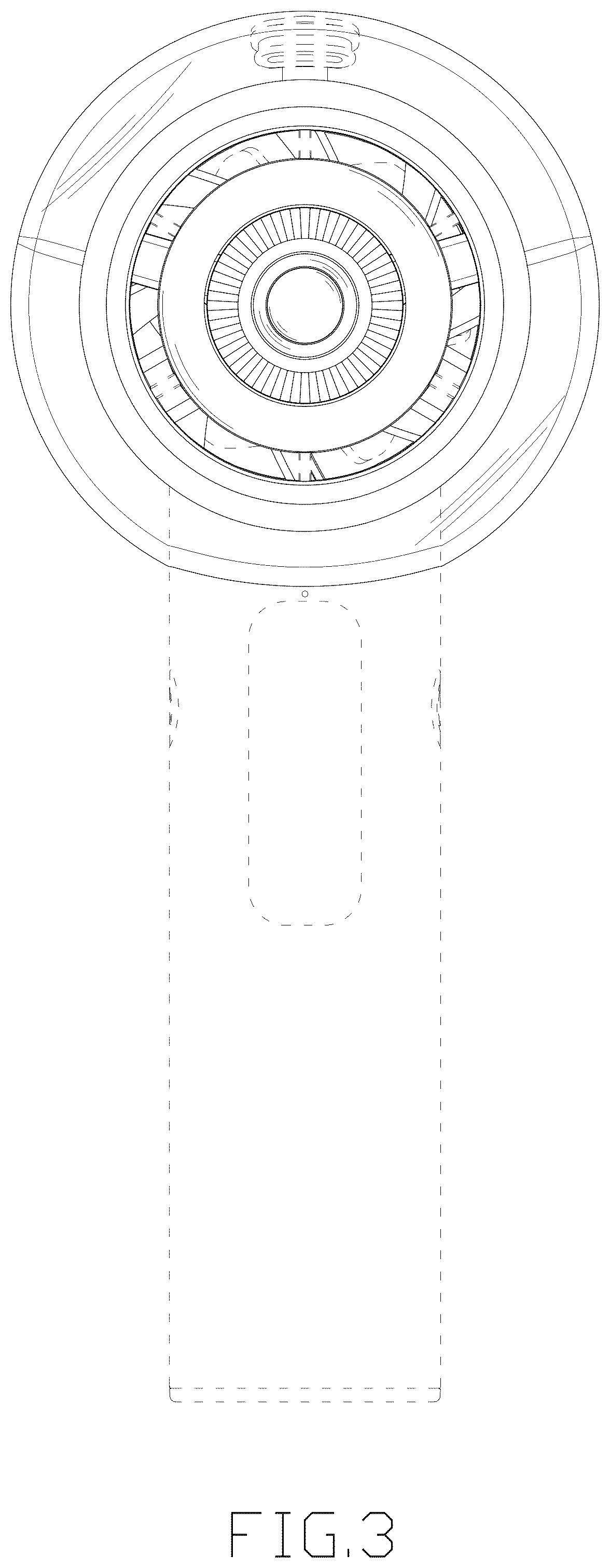 Patent USD1124297 Figure 3 – Handheld fan