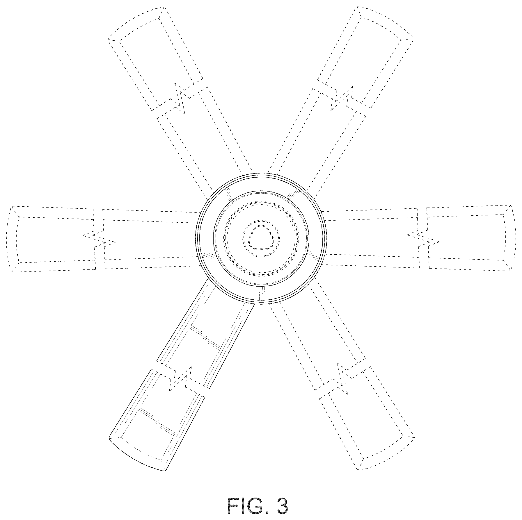 Patent USD1124298 Figure 3 – Ceiling fan
