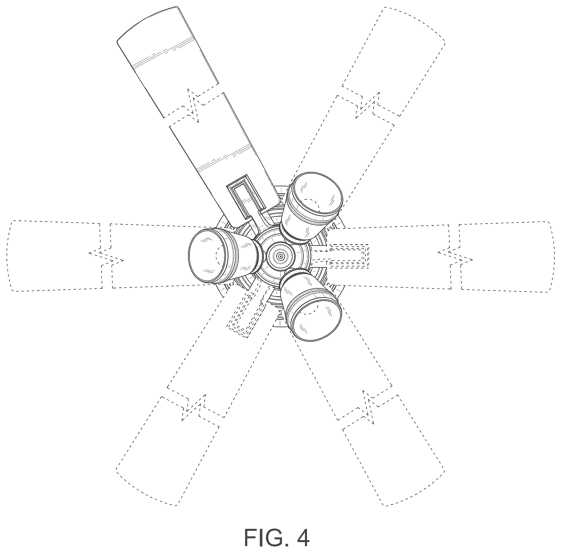 Patent USD1124298 Figure 4 – Ceiling fan