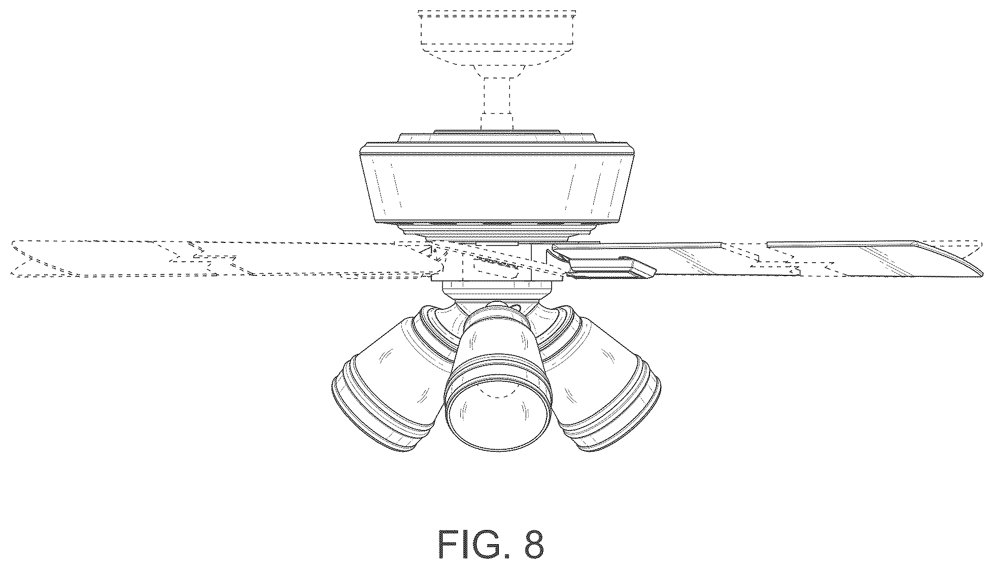 Patent USD1124298 Figure 8 – Ceiling fan