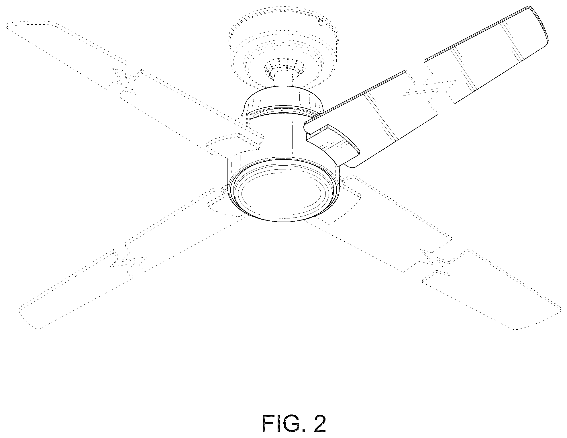 Patent USD1124300 Figure 2 – Ceiling fan