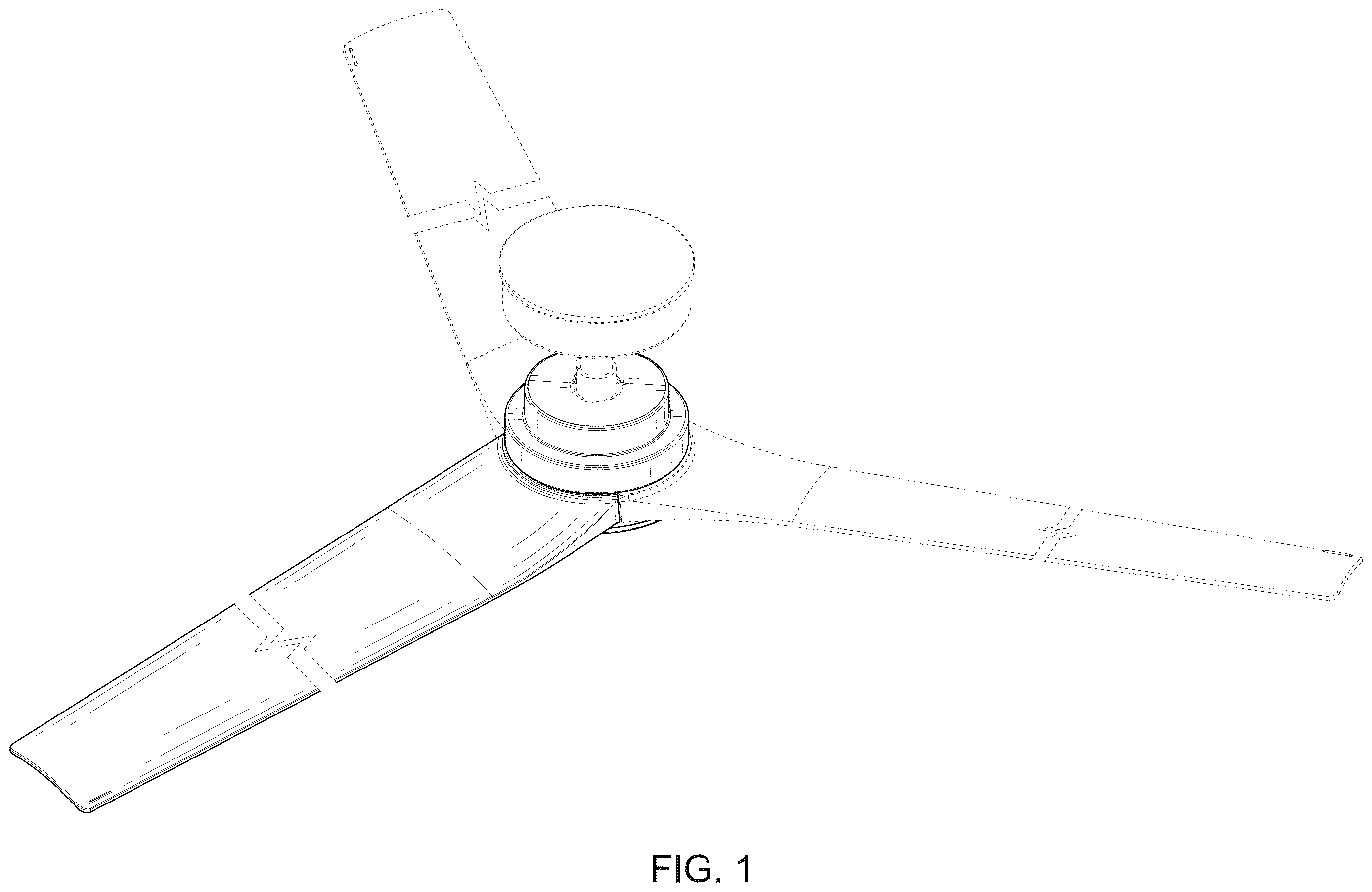 Patent USD1124301 Figure 1 – Ceiling fan