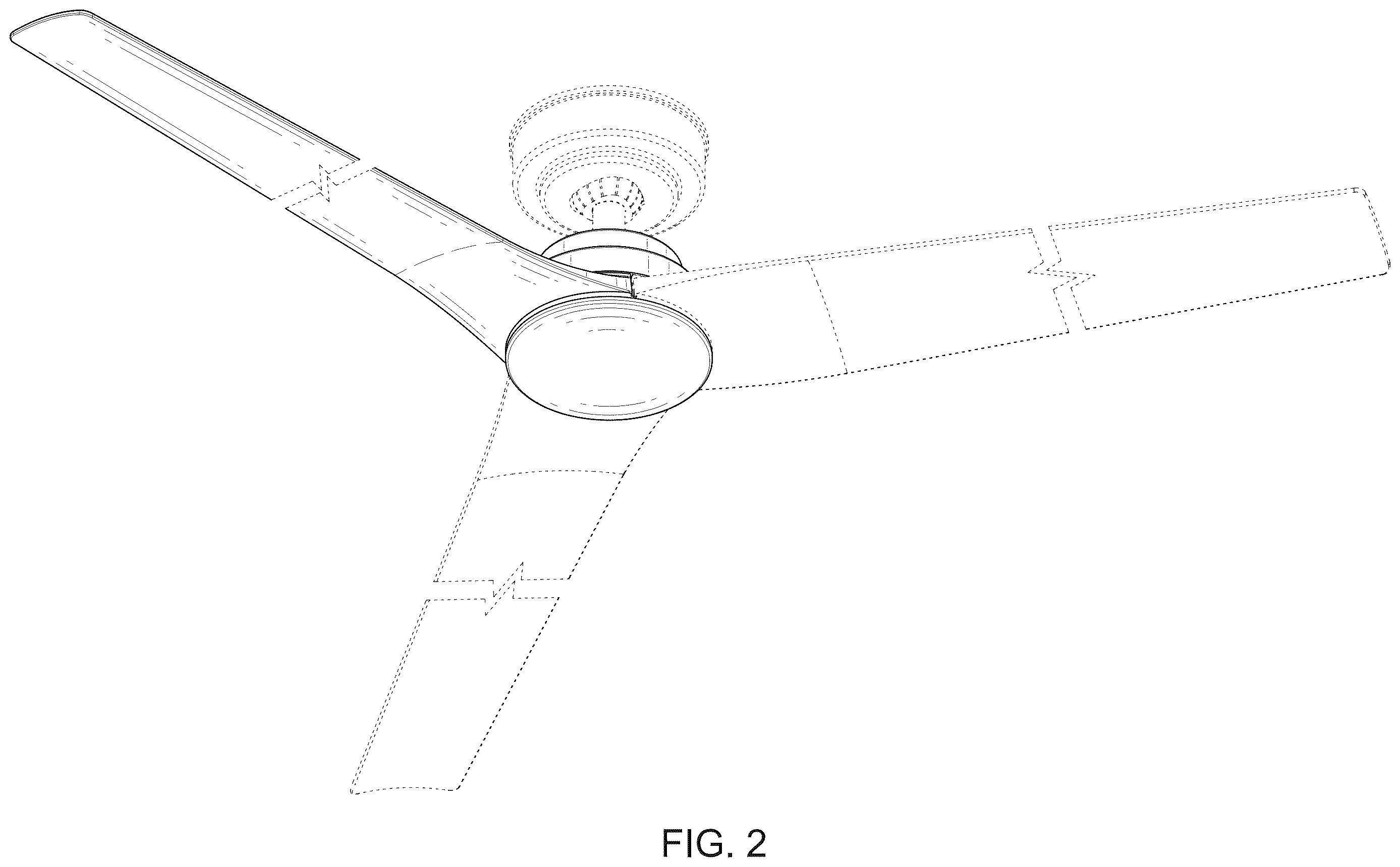 Patent USD1124301 Figure 2 – Ceiling fan