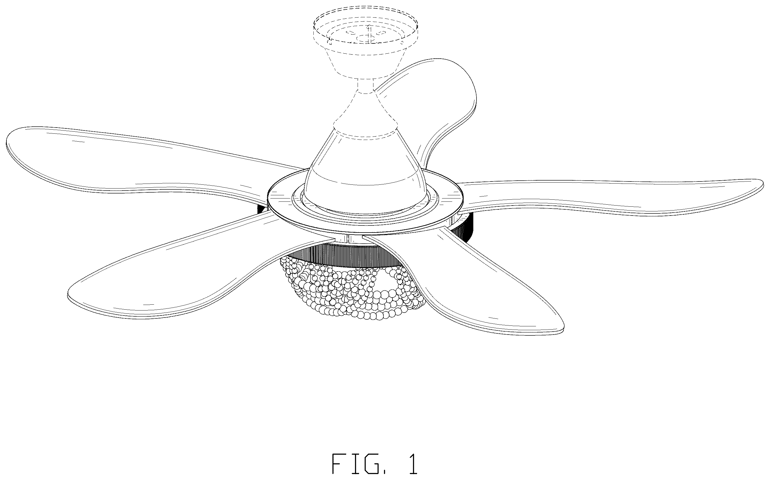 Patent USD1124302 — Ceiling fan with light — Figure 1