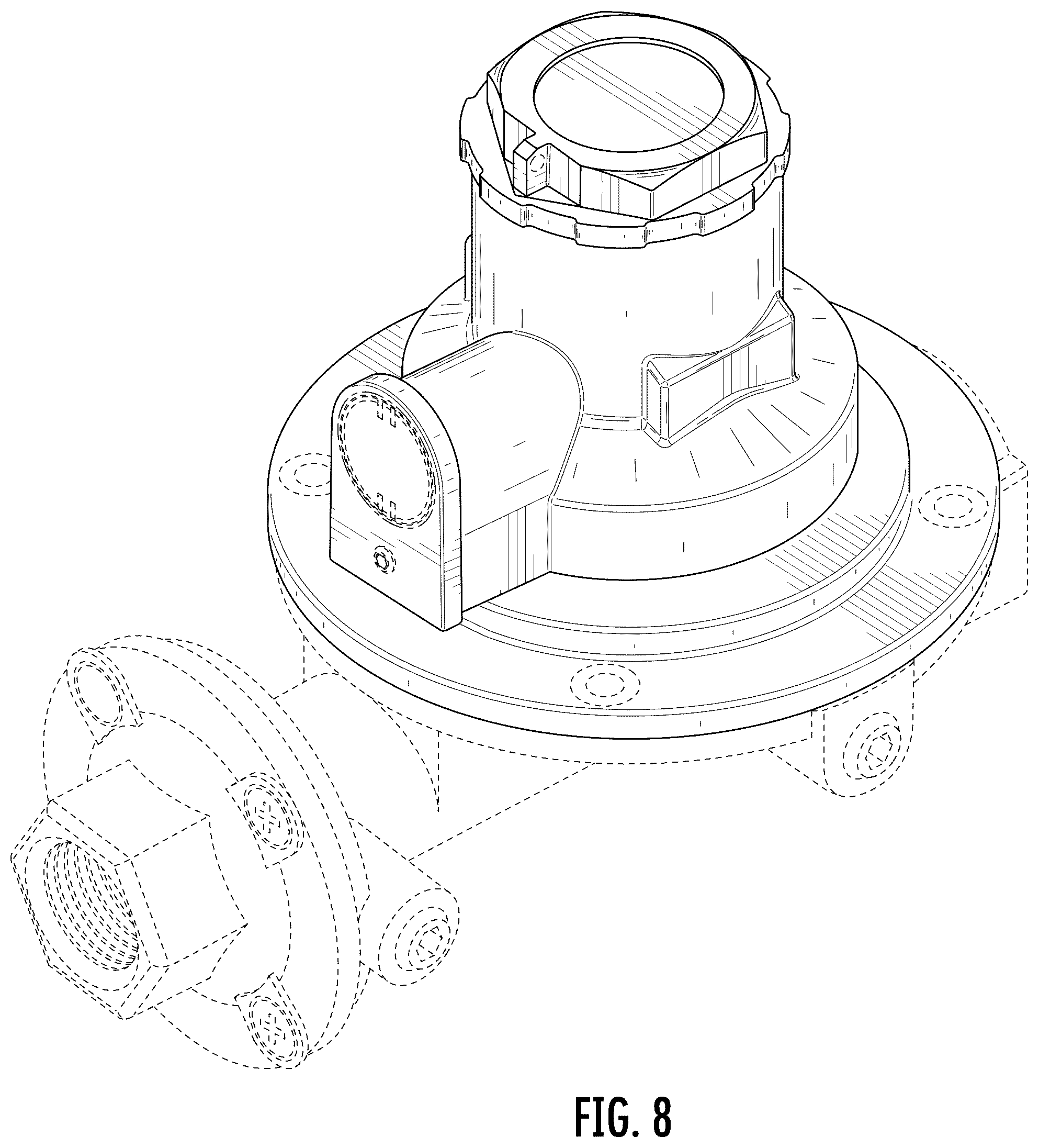 Patent USD1124307 Figure 8 – Rotatable regulator vent cover