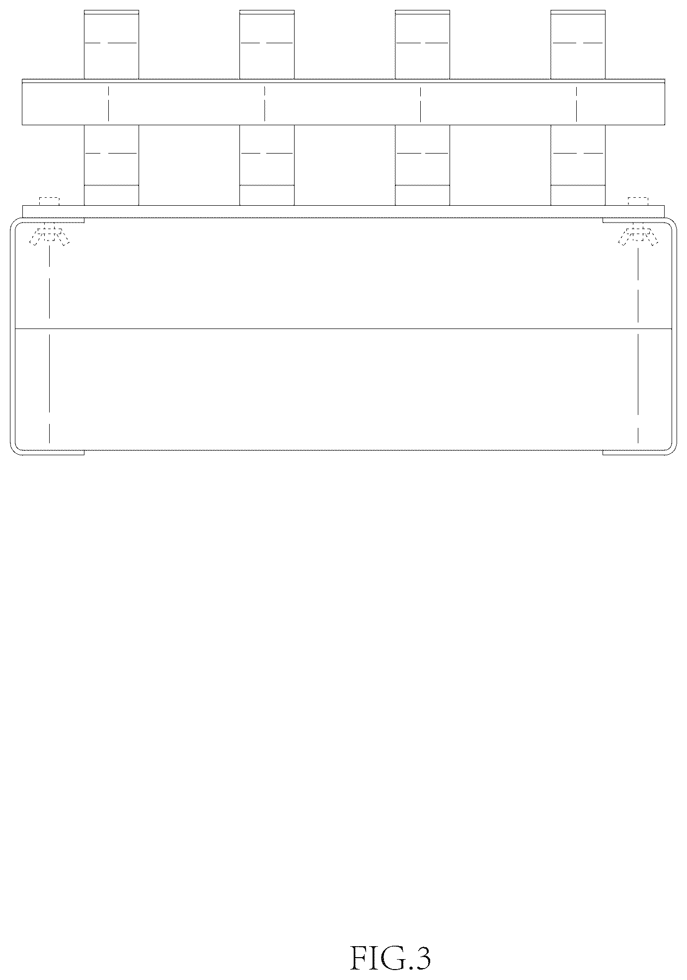 Patent USD1124308 Figure 3 – Modular wood burning stand and tray assembly