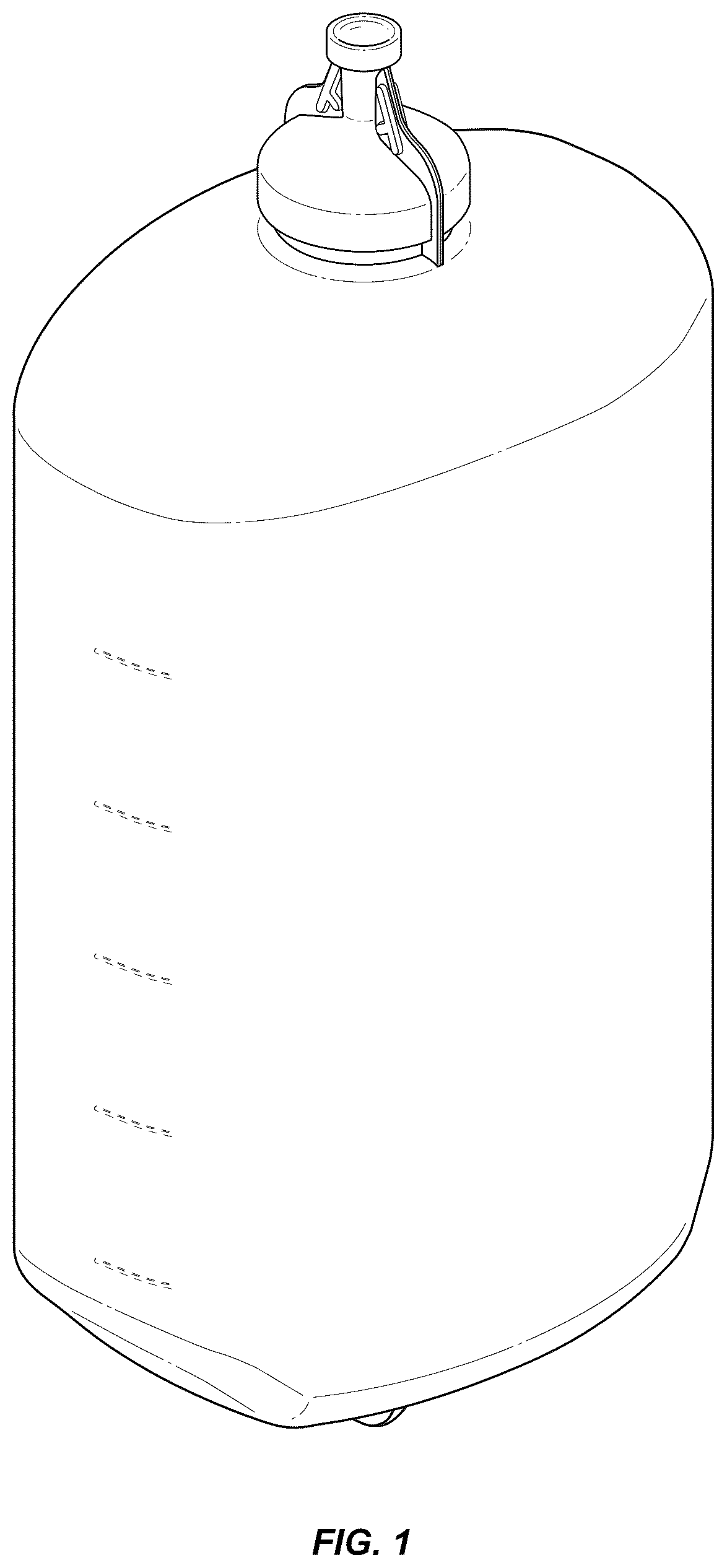 Patent USD1124323 Figure 1 – Medical solution container