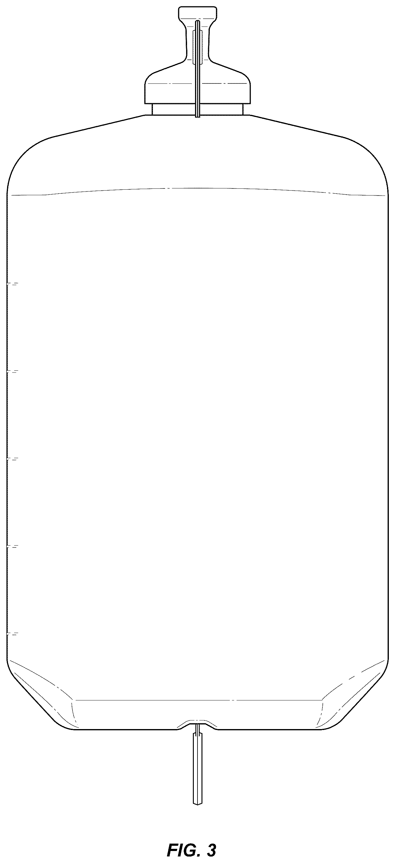Patent USD1124323 Figure 3 – Medical solution container