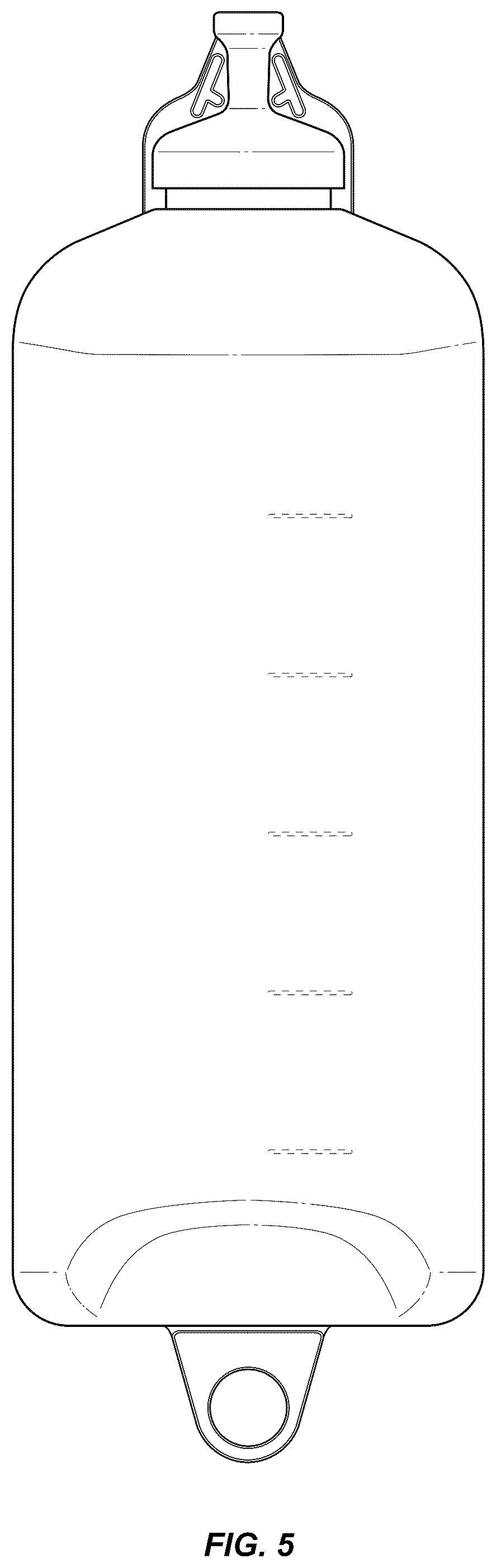 Patent USD1124323 Figure 5 – Medical solution container