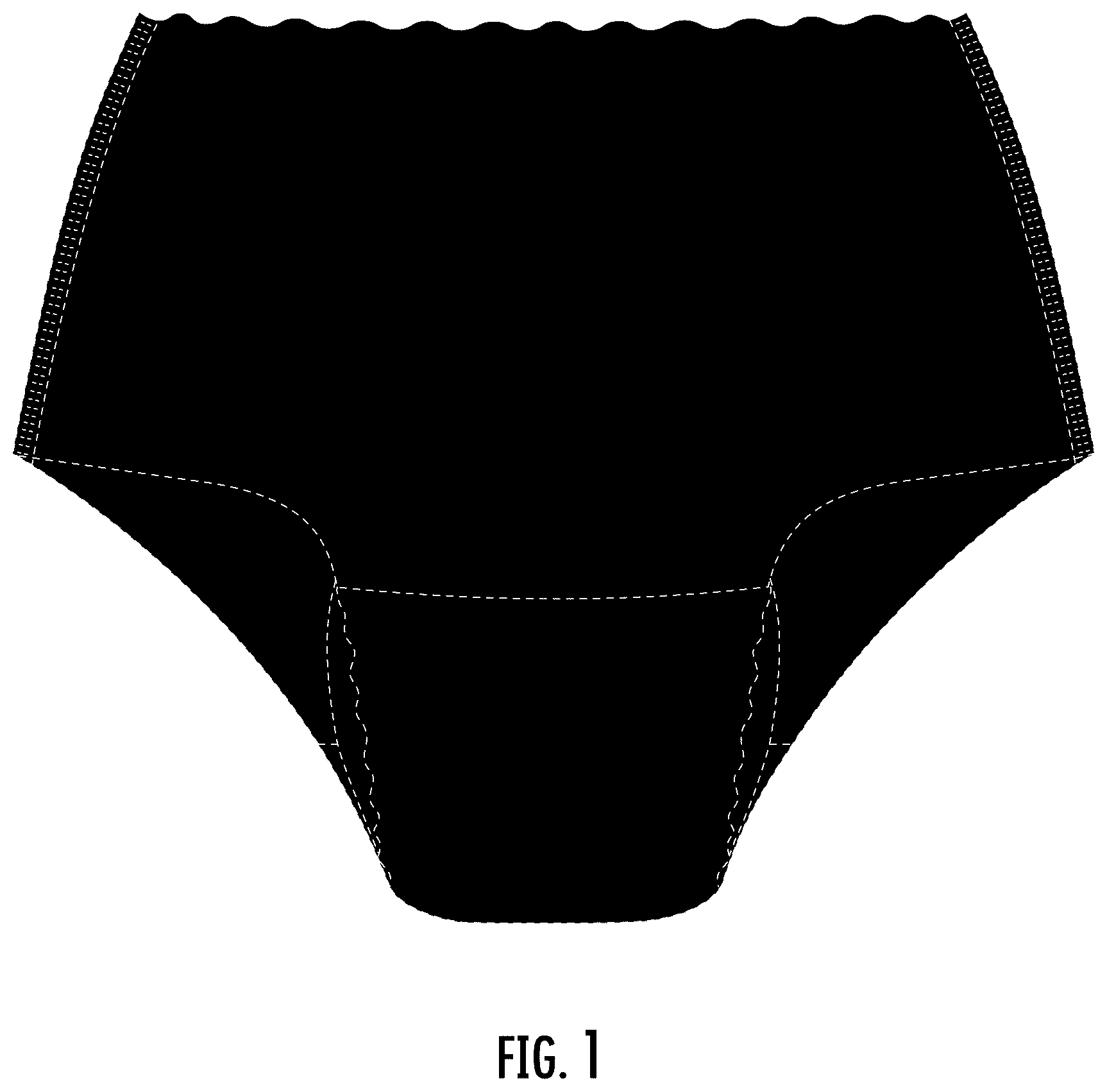Patent USD1124327 Figure 1 – Absorbent article
