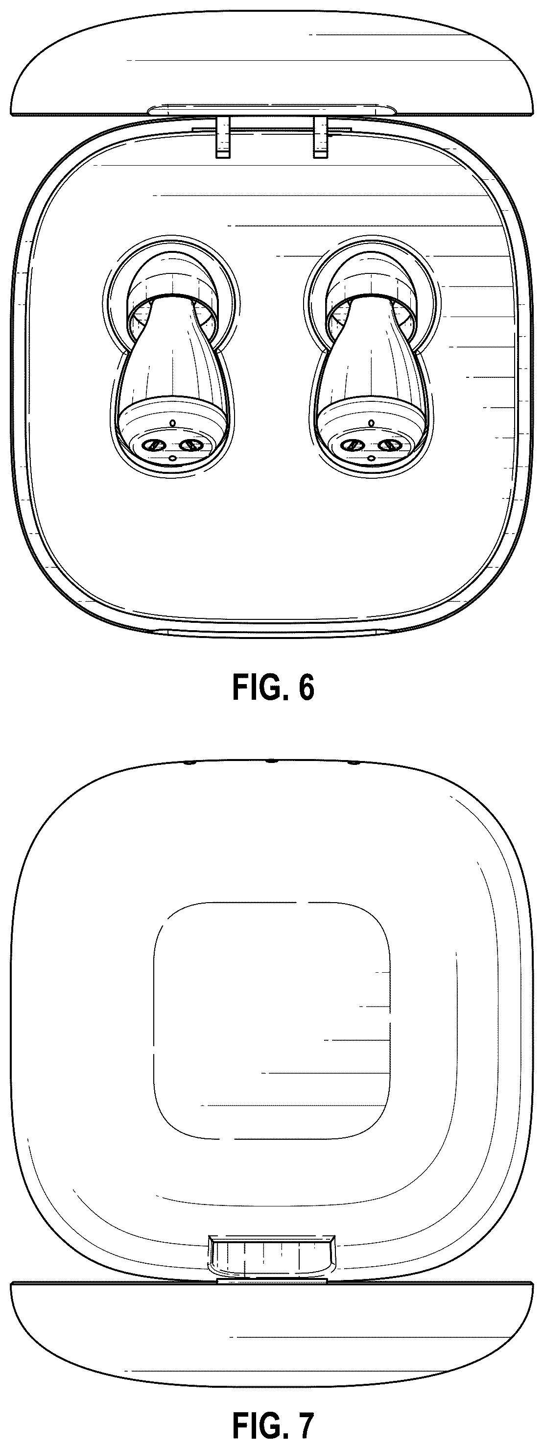 Patent USD1124347 Figure 4 – Hearing aid and charger set