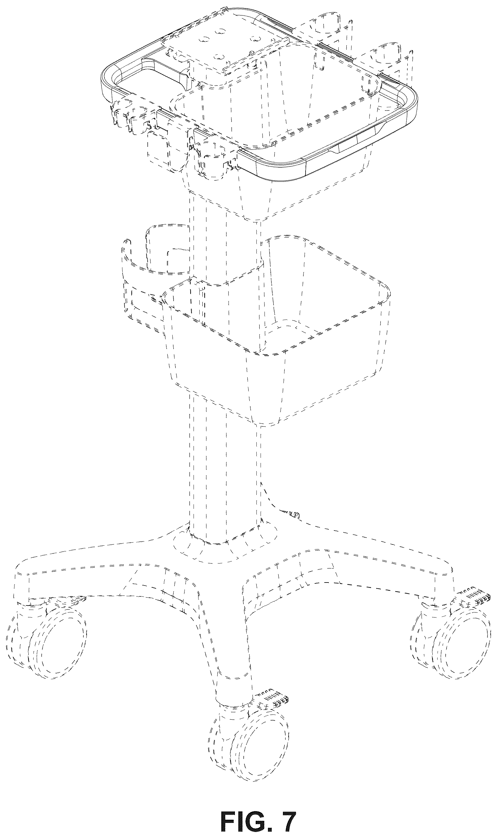 Patent USD1124351 Figure 7 – Handle of a medical trolley