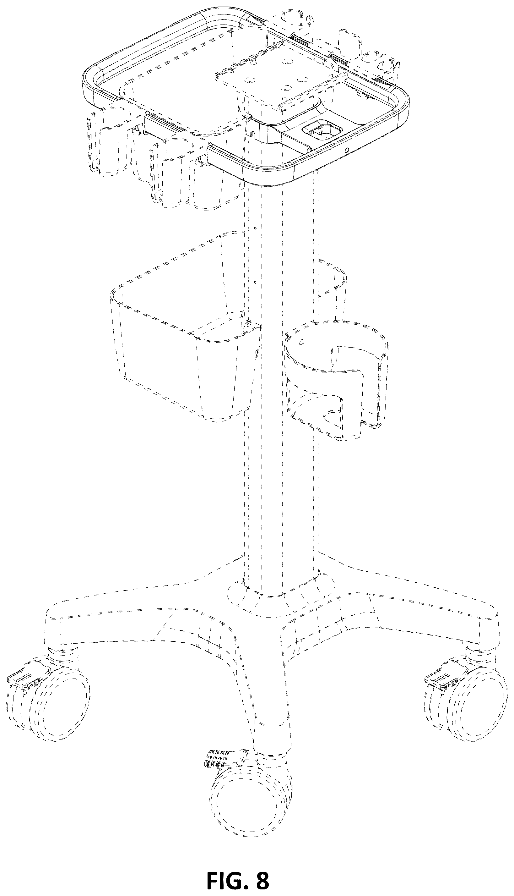 Patent USD1124351 Figure 8 – Handle of a medical trolley