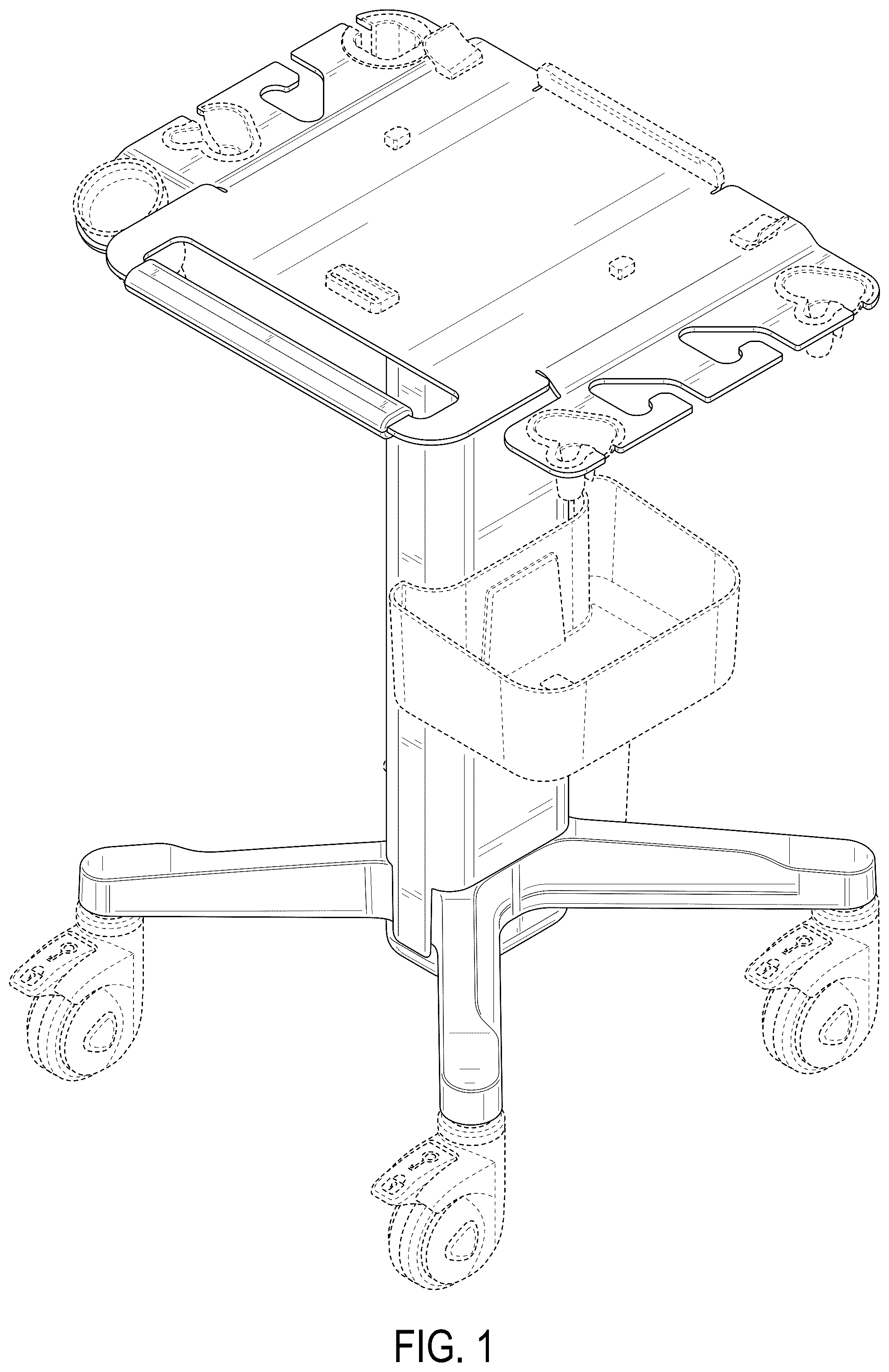 Patent USD1124352 Figure 1 – Medical imaging cart