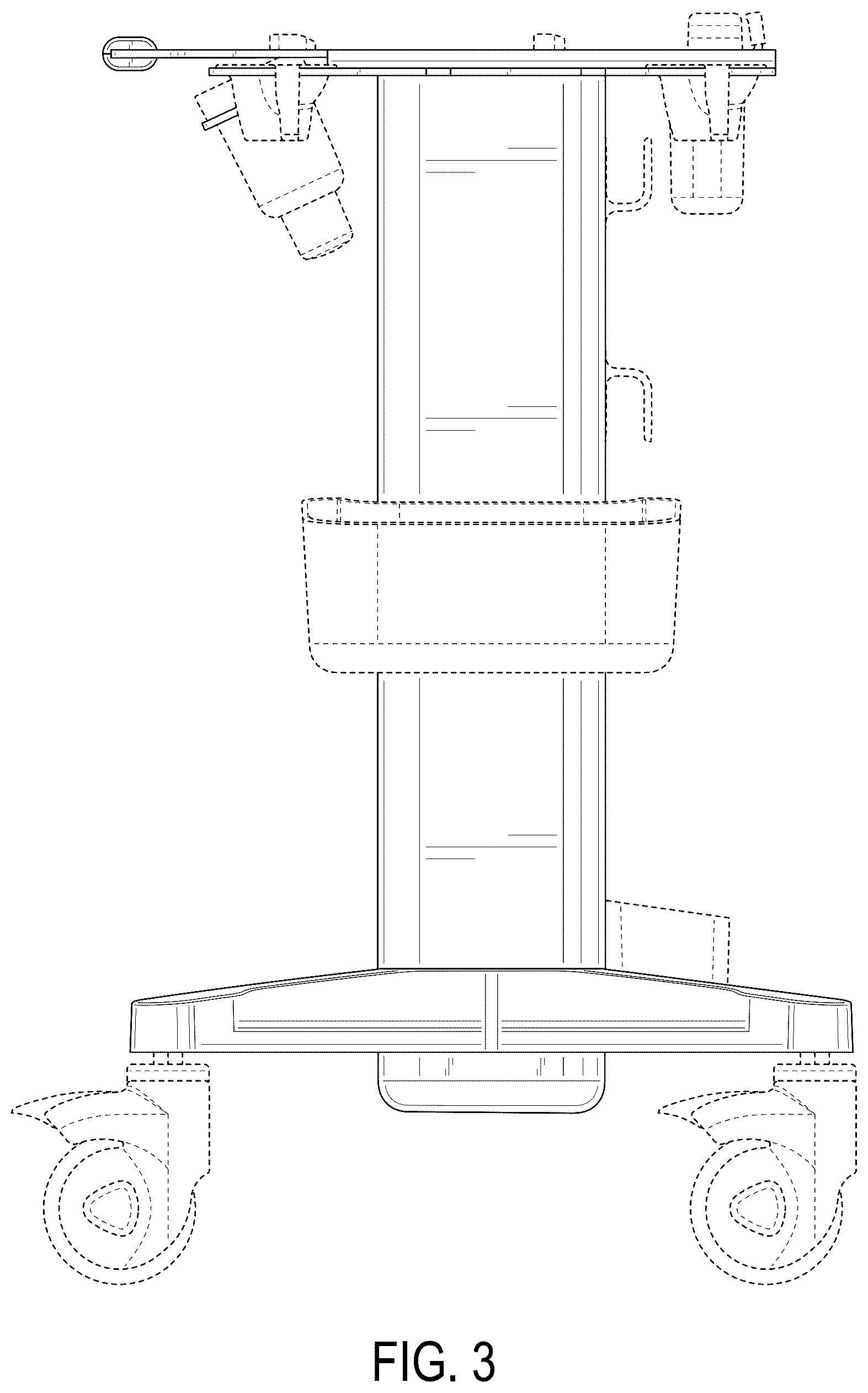 Patent USD1124352 Figure 3 – Medical imaging cart