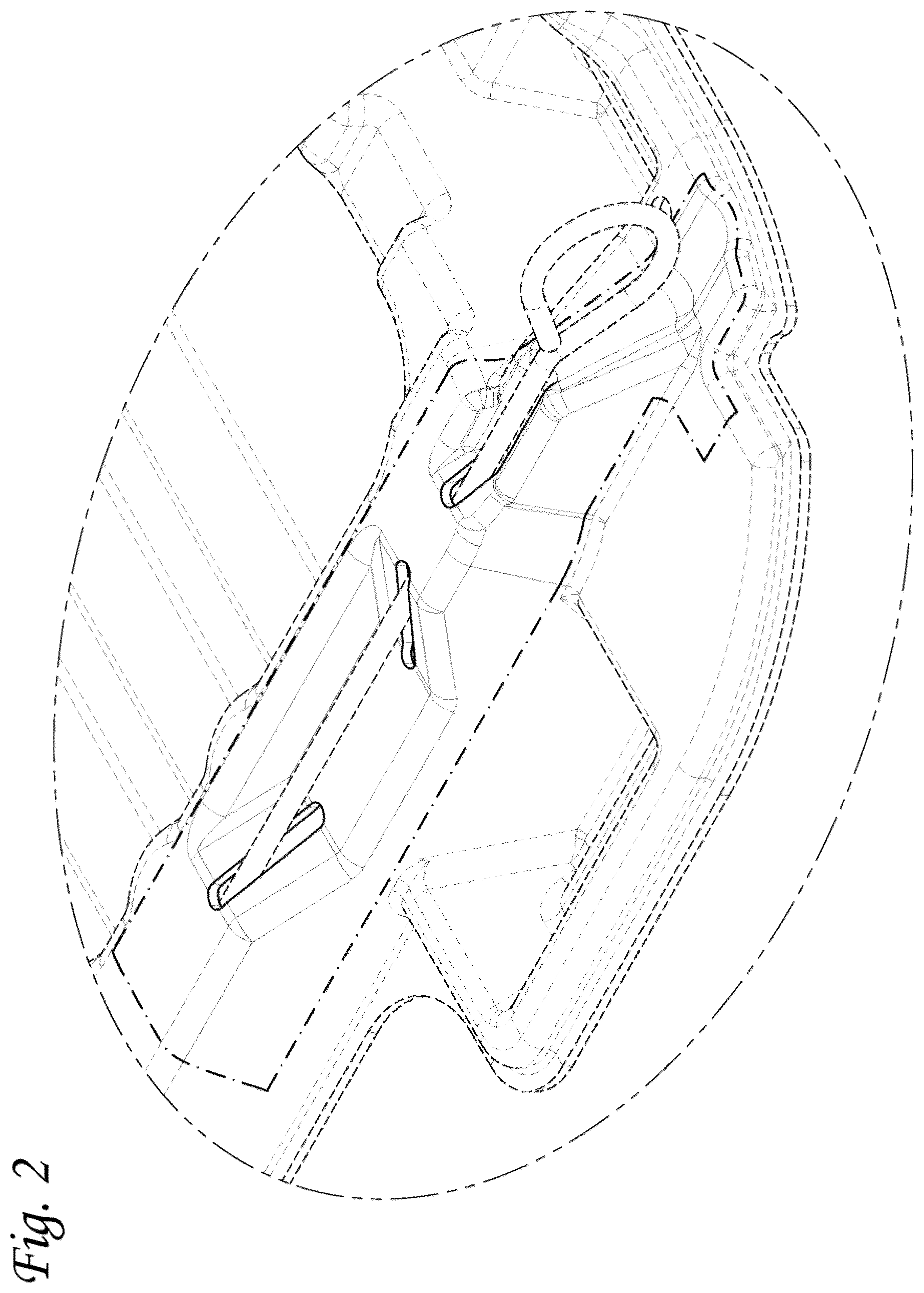 Patent USD1124404 Figure 2 – Bag holding tray