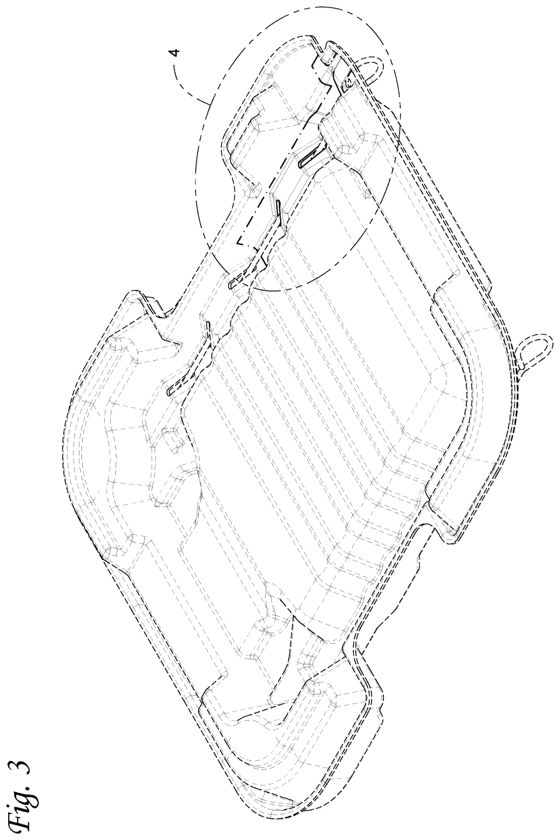 Patent USD1124404 Figure 3 – Bag holding tray