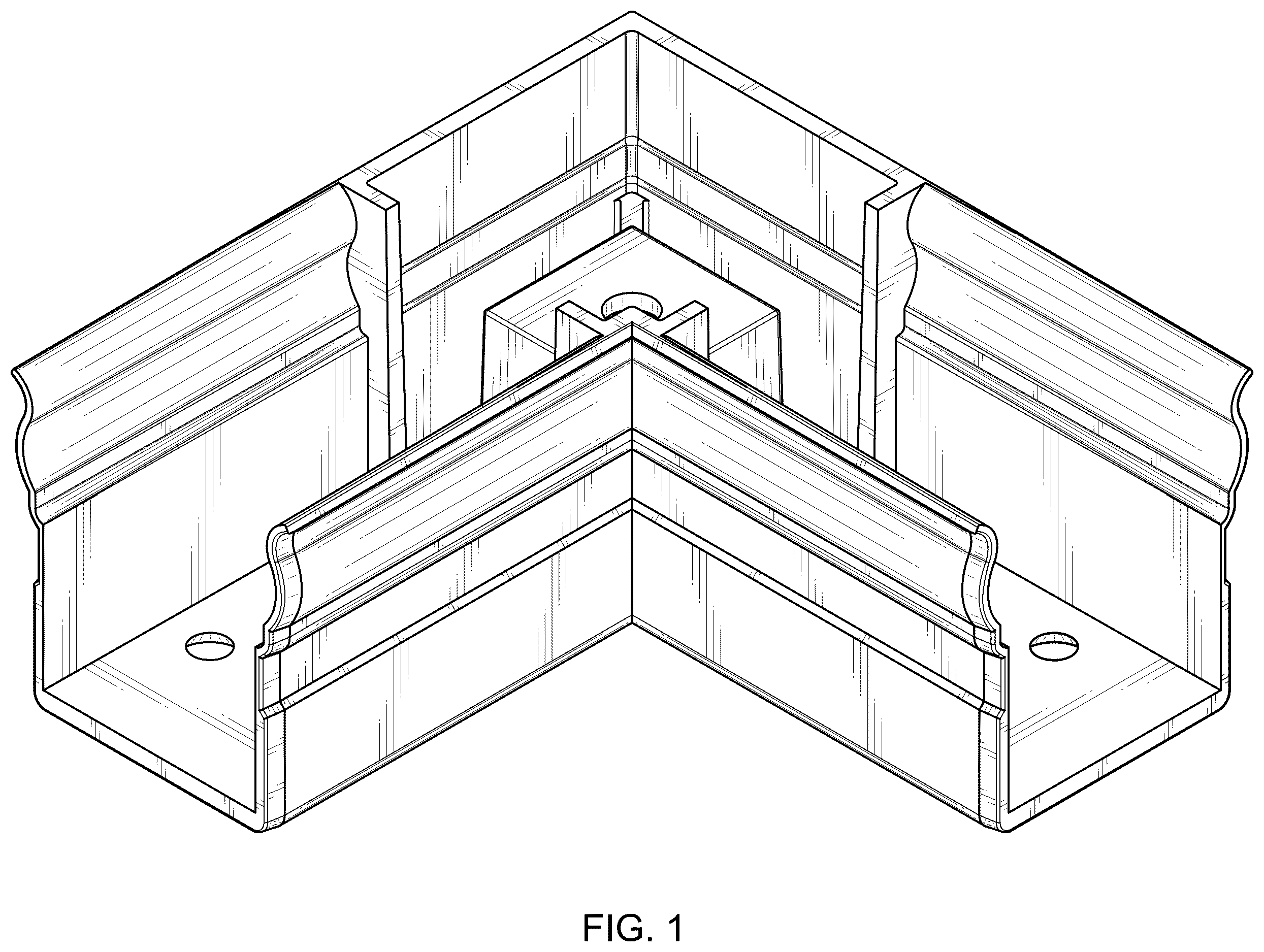 Patent USD1124409 Figure 1 – Crossover corner