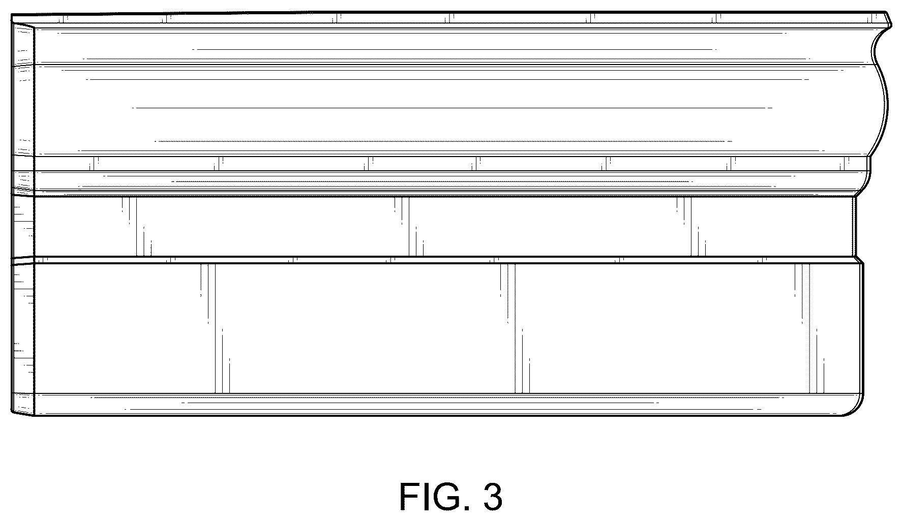 Patent USD1124409 Figure 3 – Crossover corner