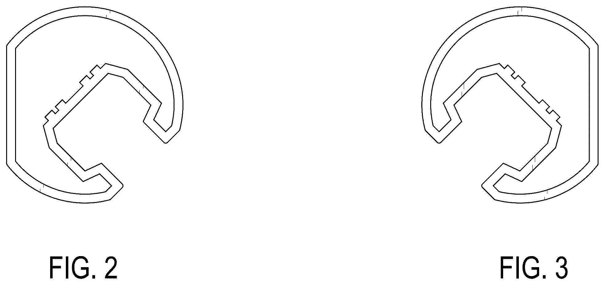 Patent USD1124410 Figure 2 – Knee rail extrusion