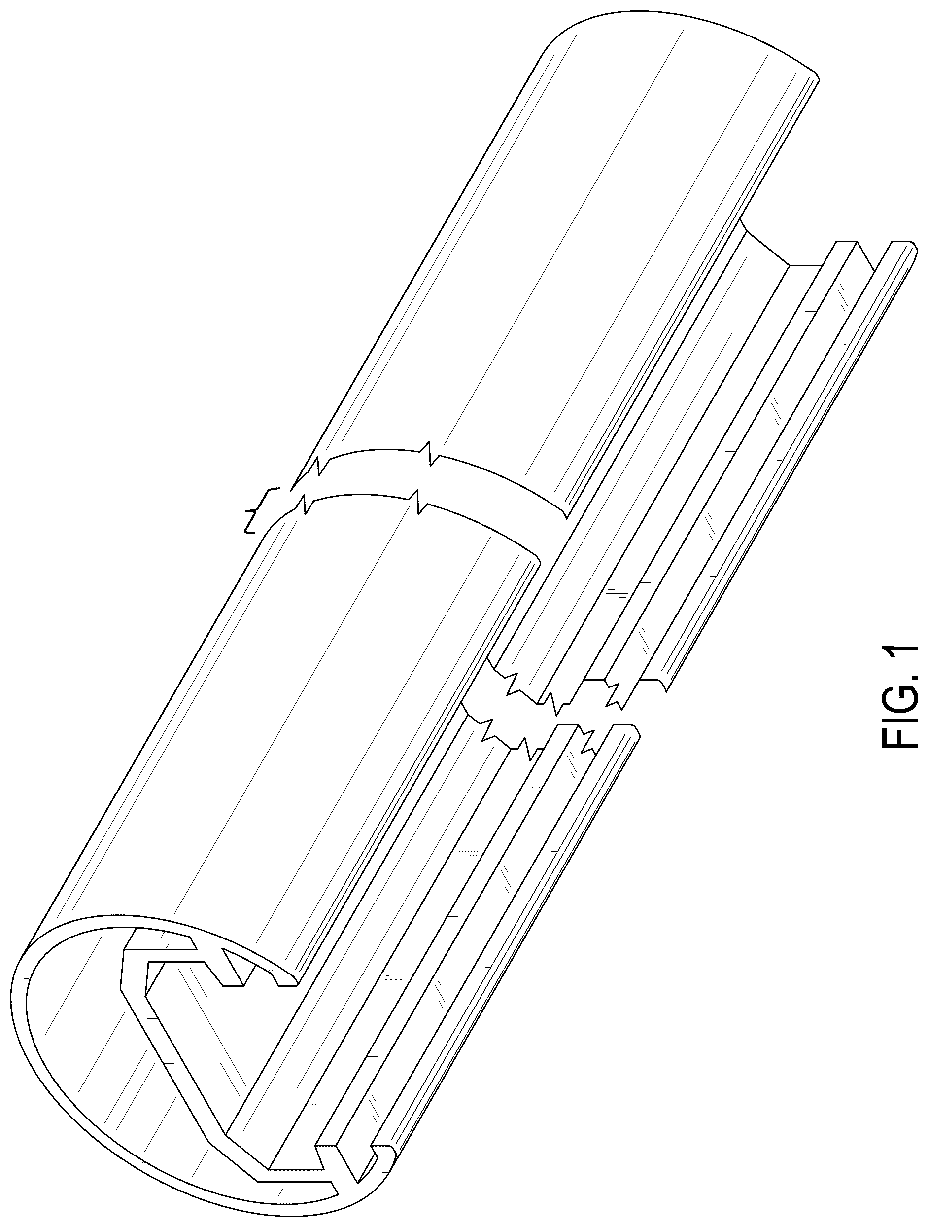 Patent USD1124411 Figure 1 – Handrail extrusion