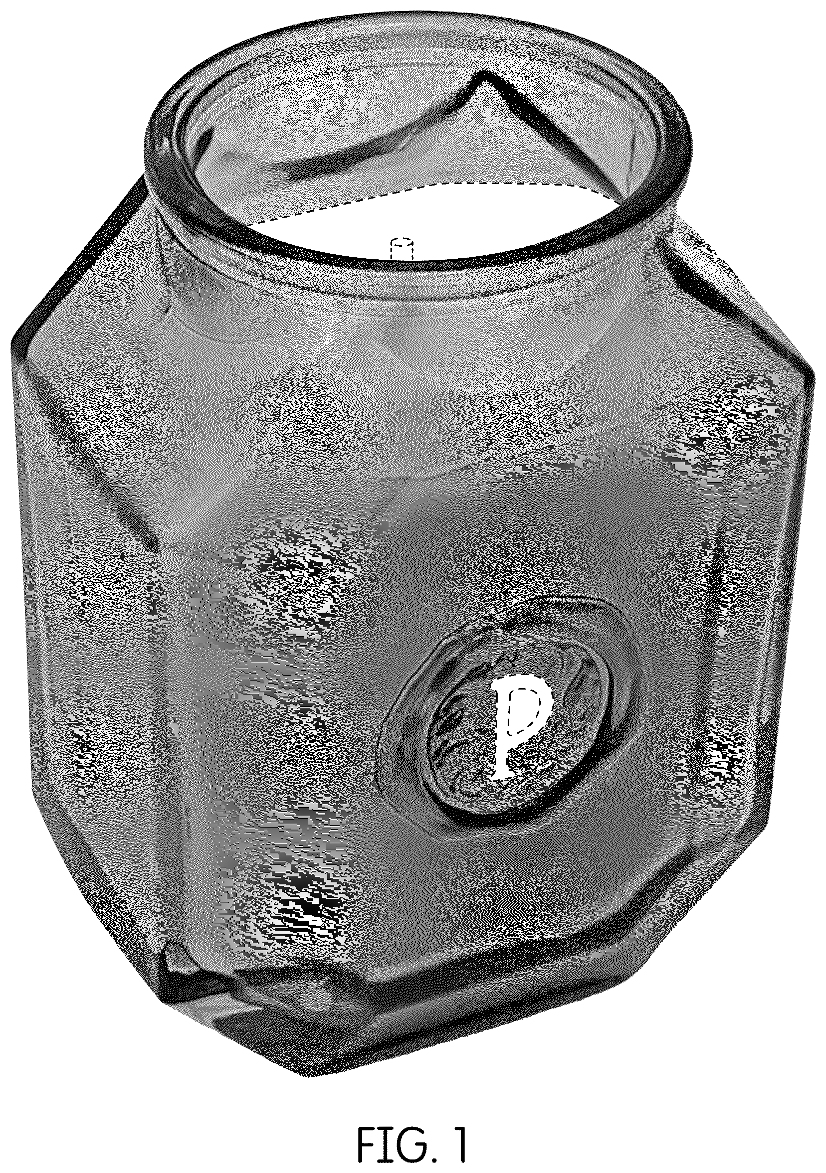 Patent USD1124428 Figure 1 – Vessel for a candle
