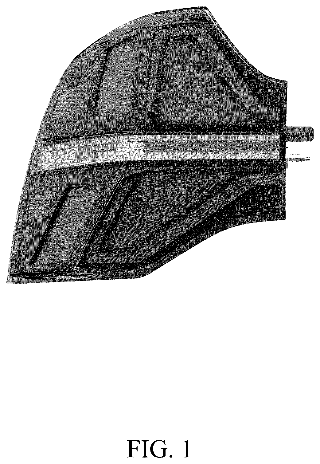 Patent USD1124432 Figure 1 – Taillight for a vehicle