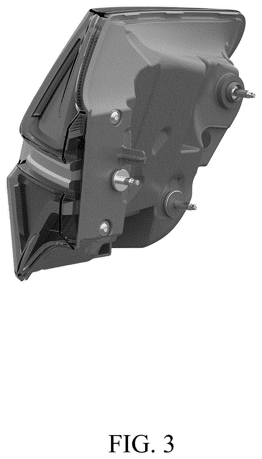 Patent USD1124432 Figure 3 – Taillight for a vehicle