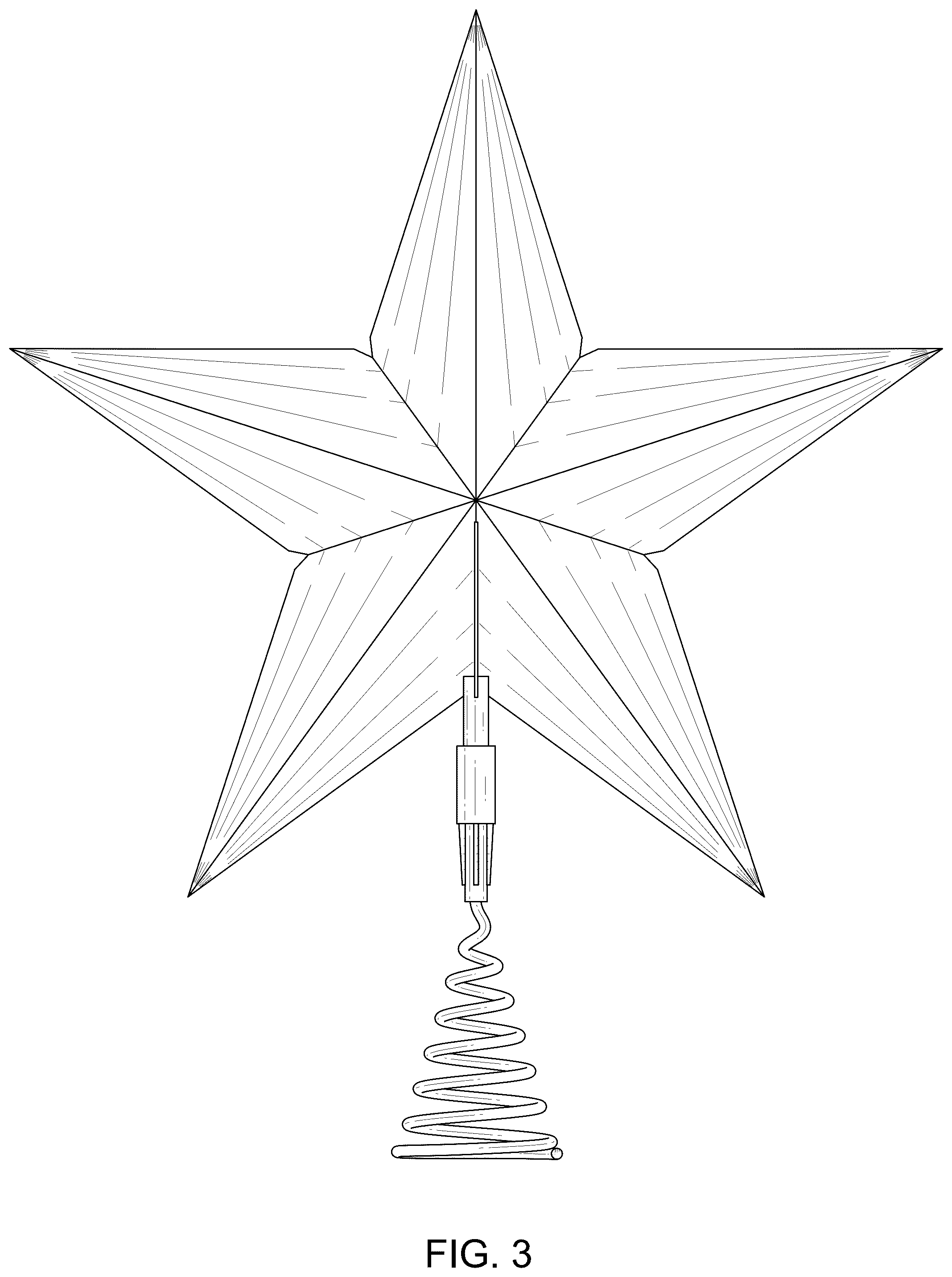 Patent USD1124459 Figure 3 – Star-shaped lamp