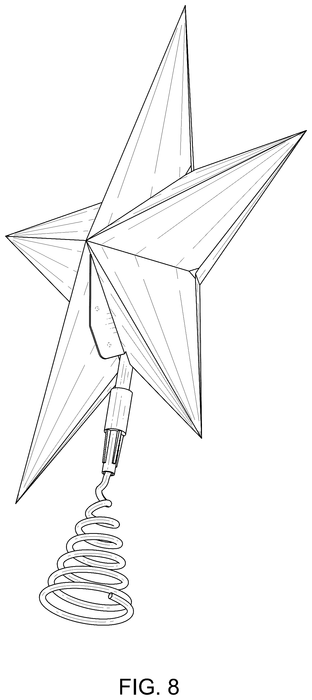 Patent USD1124459 Figure 8 – Star-shaped lamp