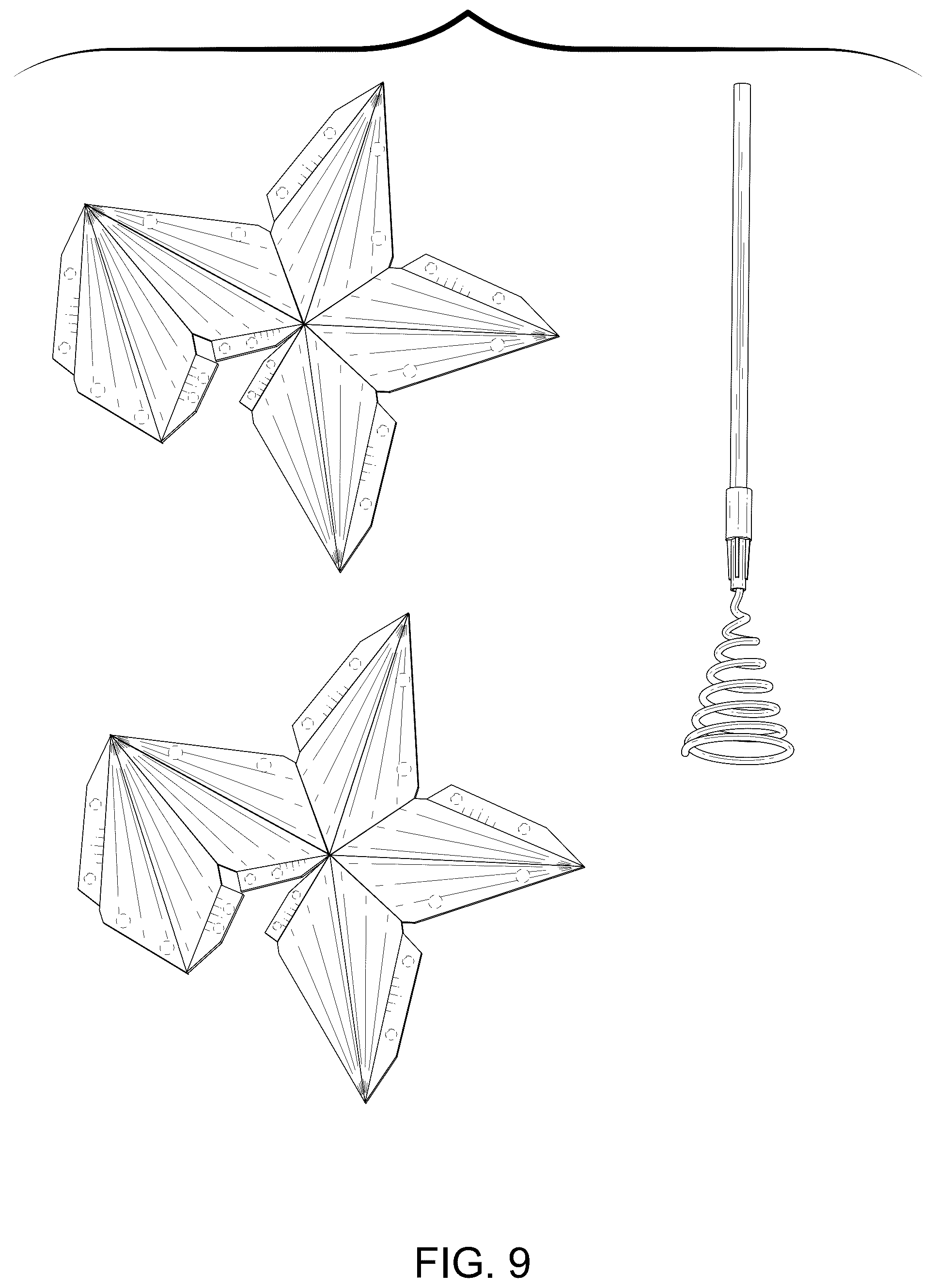 Patent USD1124459 Figure 9 – Star-shaped lamp