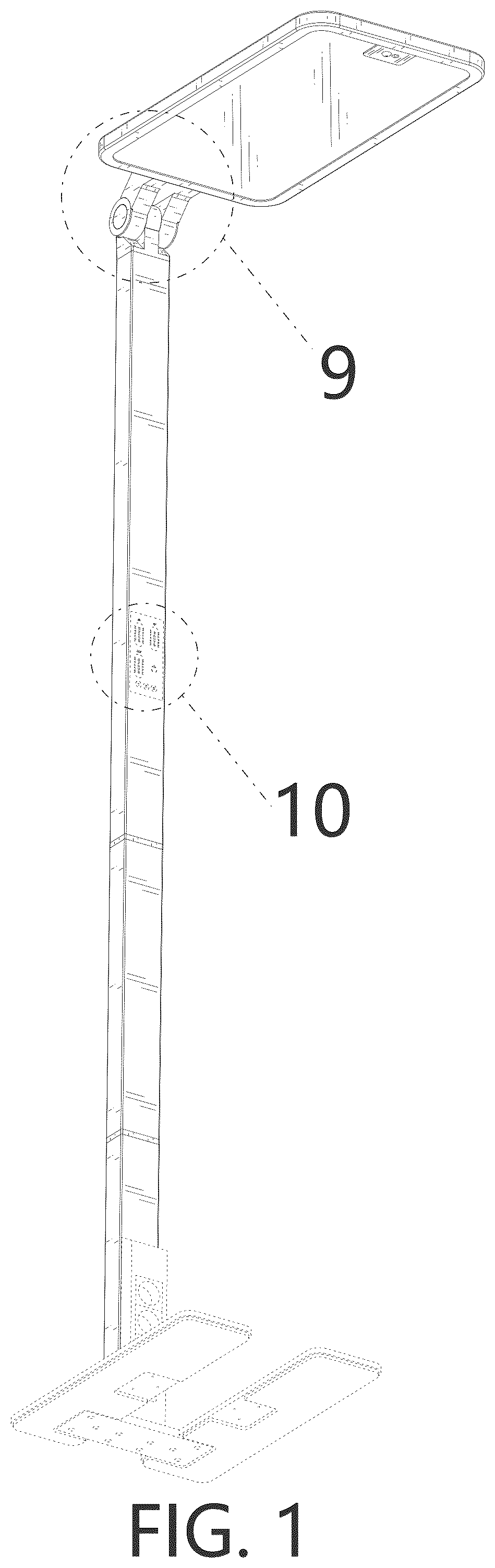 Patent USD1124466 Figure 1 – Floor lamp