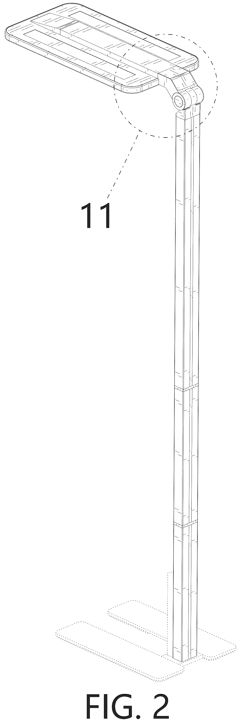 Patent USD1124466 Figure 2 – Floor lamp