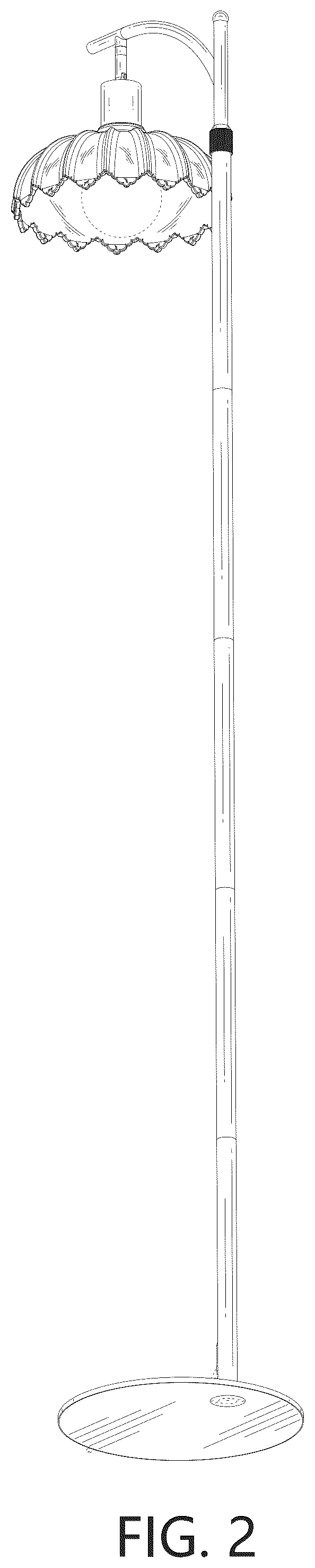 Patent USD1124467 Figure 2 – Floor lamp