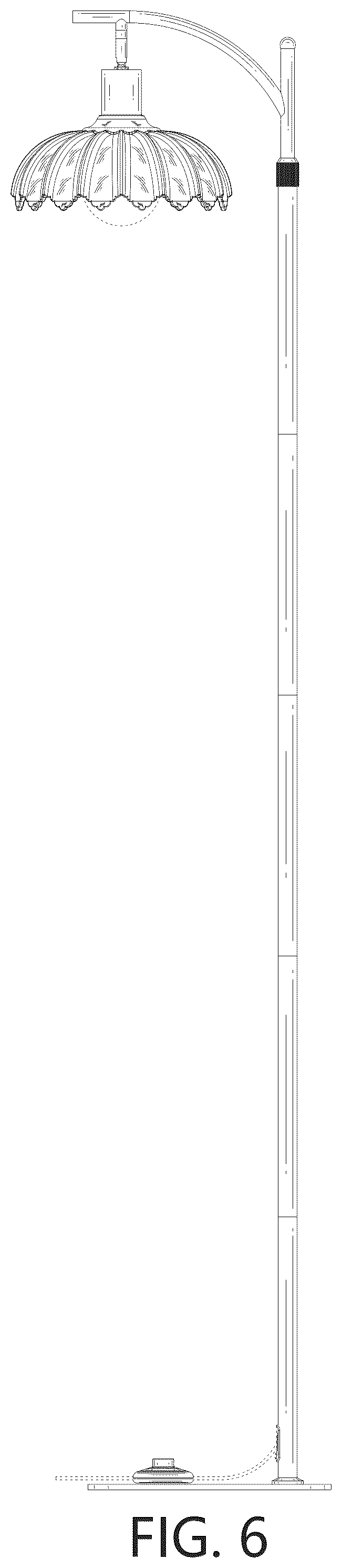 Patent USD1124467 Figure 6 – Floor lamp