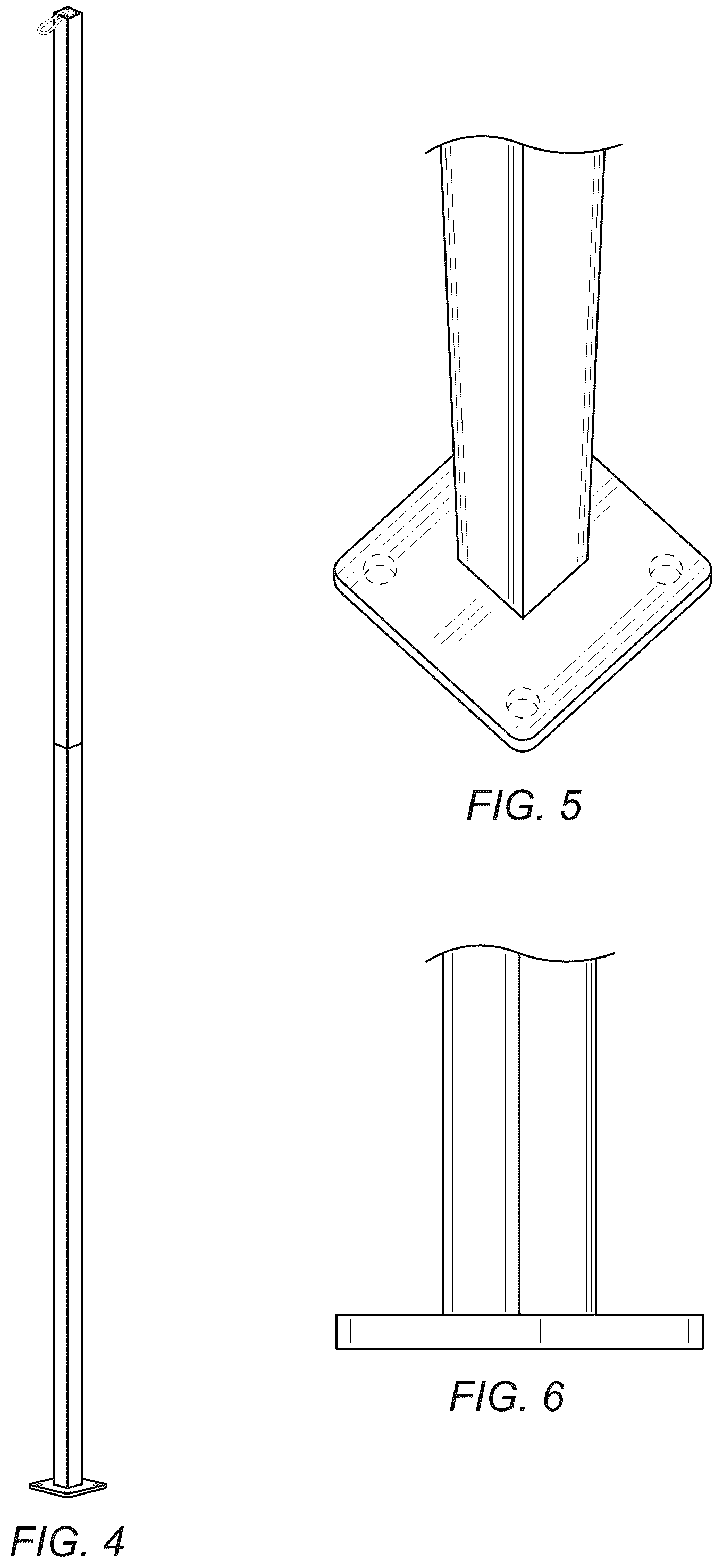 Patent USD1124472 Figure 2 – Pole stand