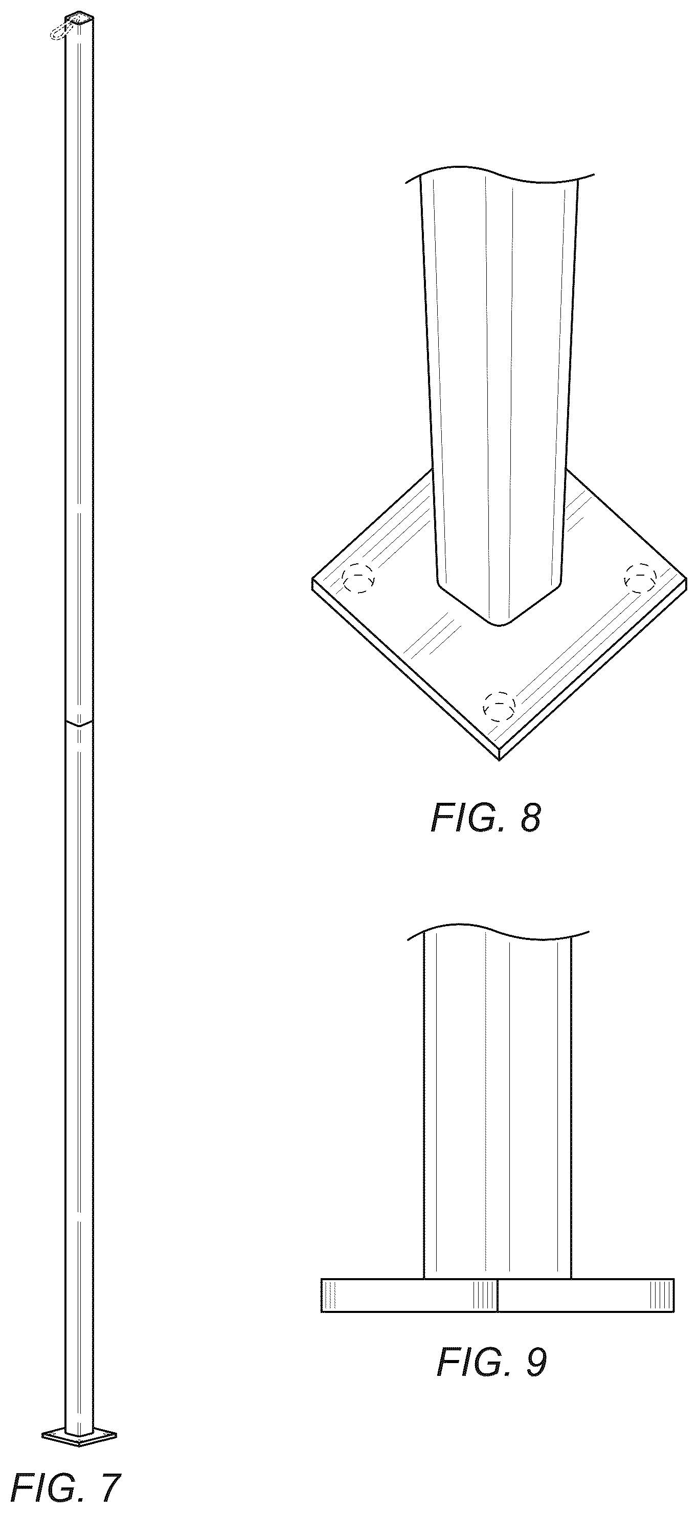 Patent USD1124472 Figure 3 – Pole stand
