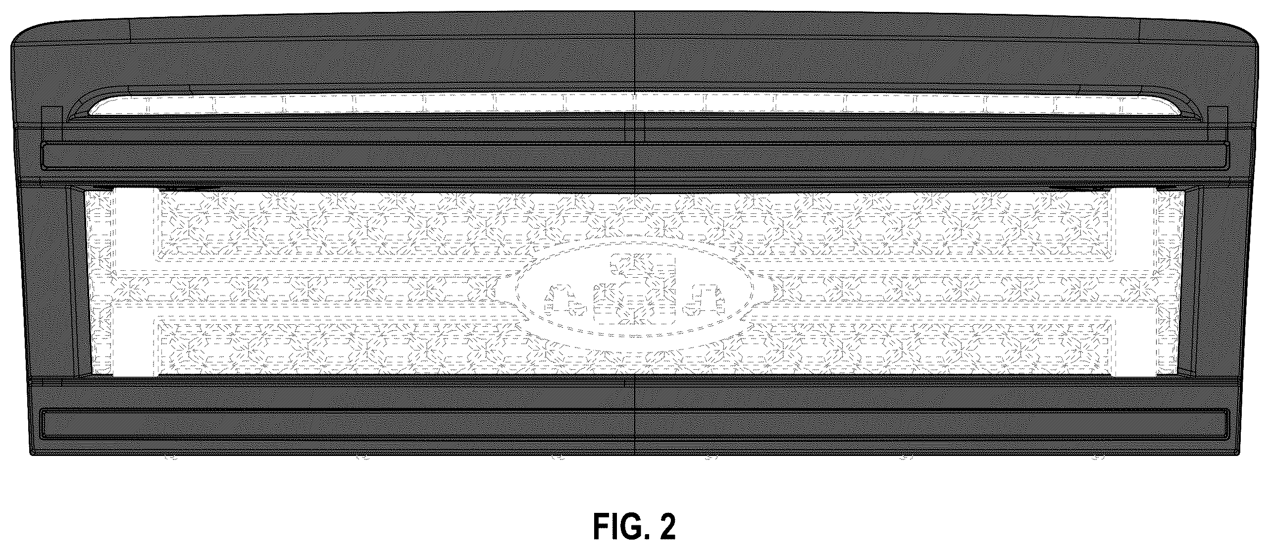 Patent USD1124473 Figure 2 – Grille with LED daytime running lamp