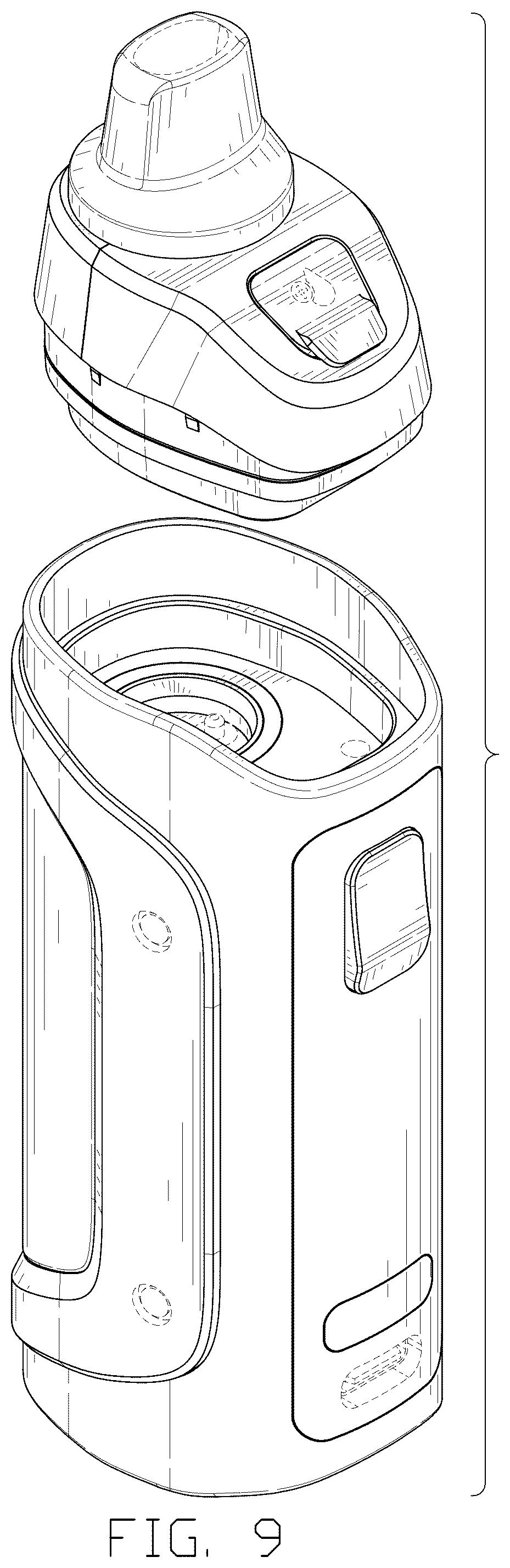 Patent USD1124478 Figure 9 – Electronic atomizing device assembly