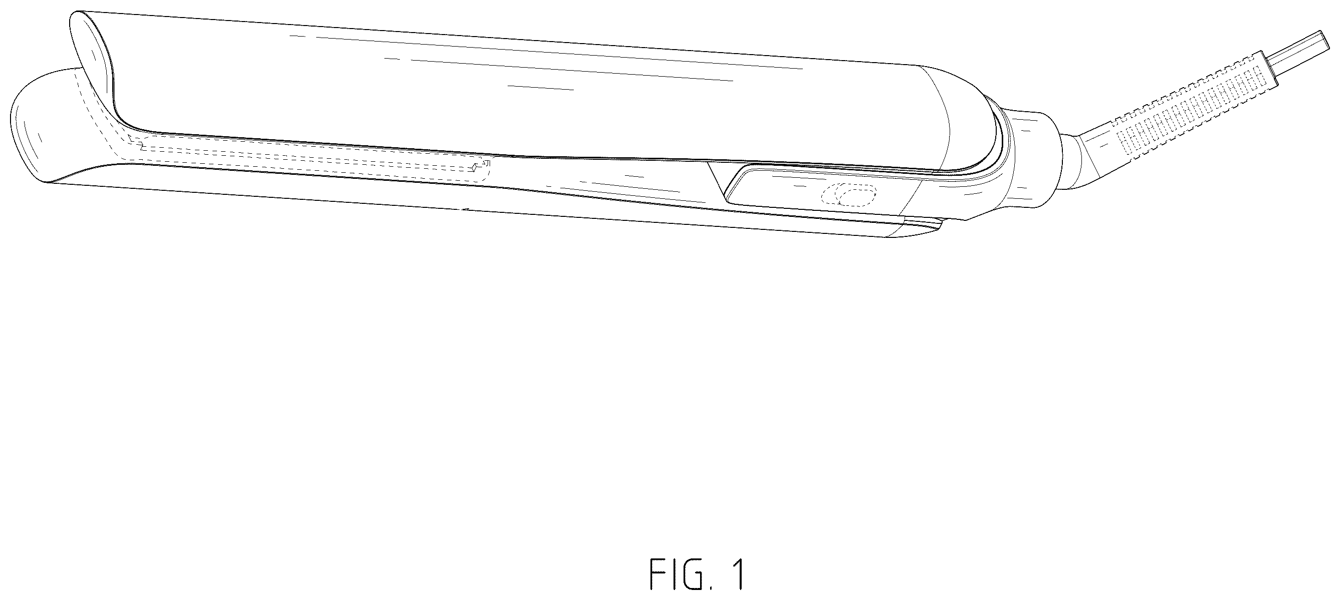 Patent USD1124499 Figure 1 – Hair straightener