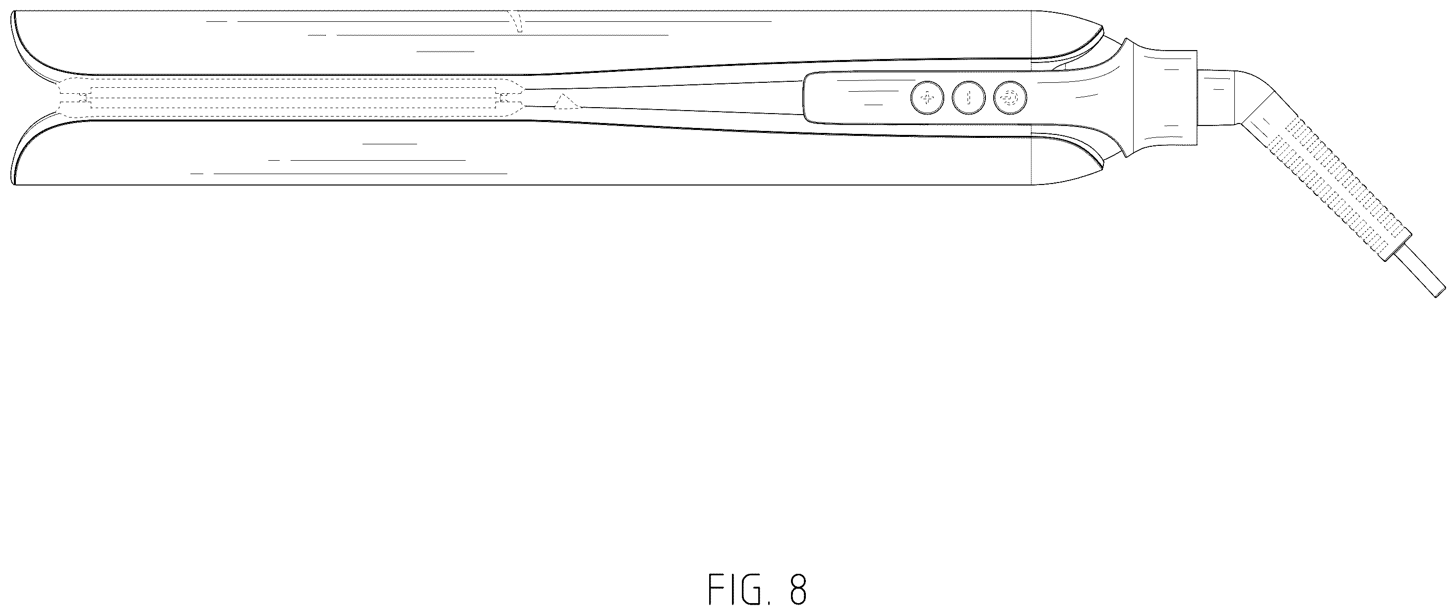 Patent USD1124499 Figure 8 – Hair straightener