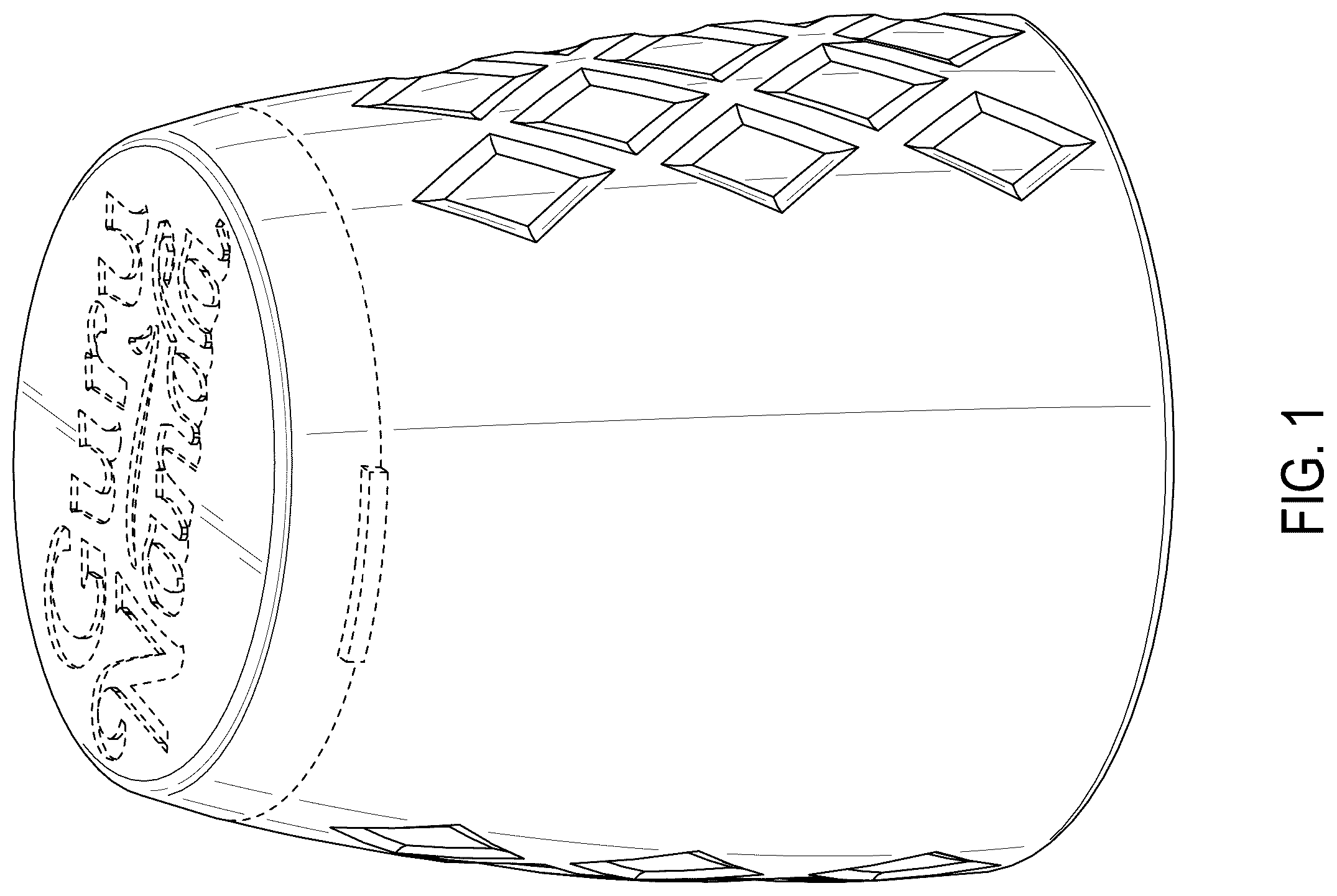 Patent USD1124517 Figure 1 – Floss container