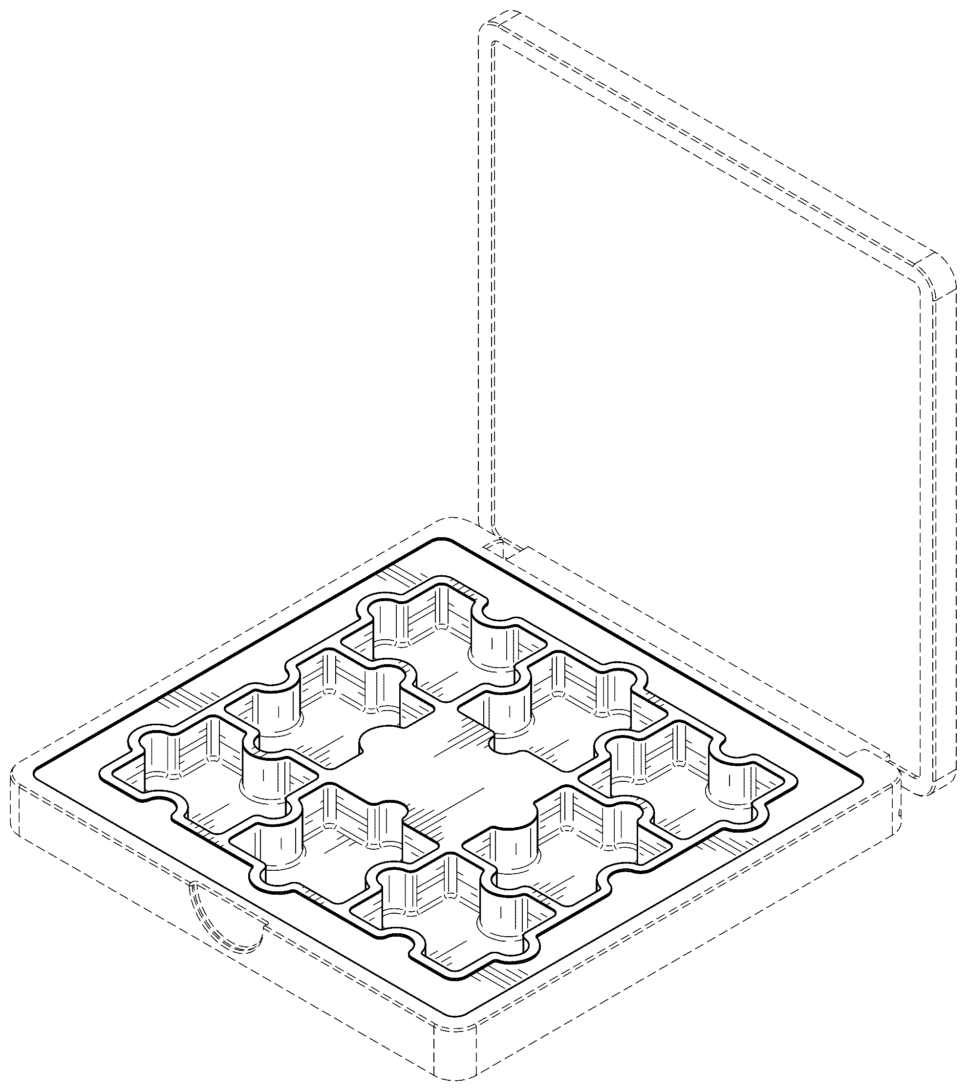 Patent USD1124521 — Puzzle-shaped eye shadow palette interior — Figure 1