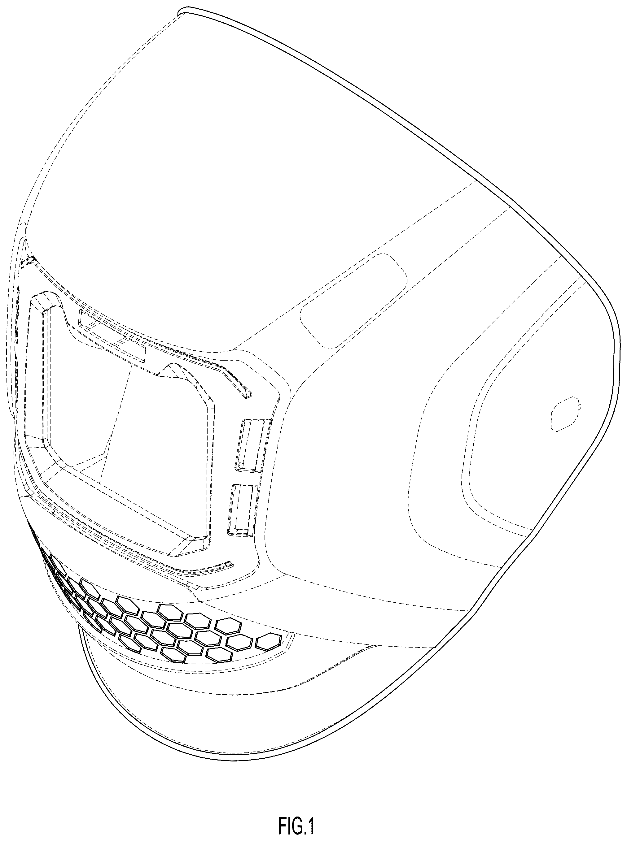 Patent USD1124523 Figure 1 – Helmet